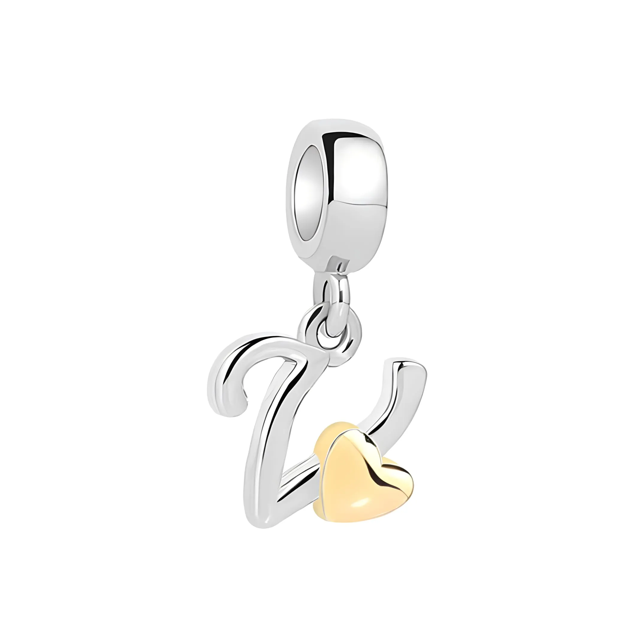 Symretie Bead Charm Ciondolo Argento Sterling 925 con Cubic Zirconia per Braccialetti e Collane Europee - immagine 1