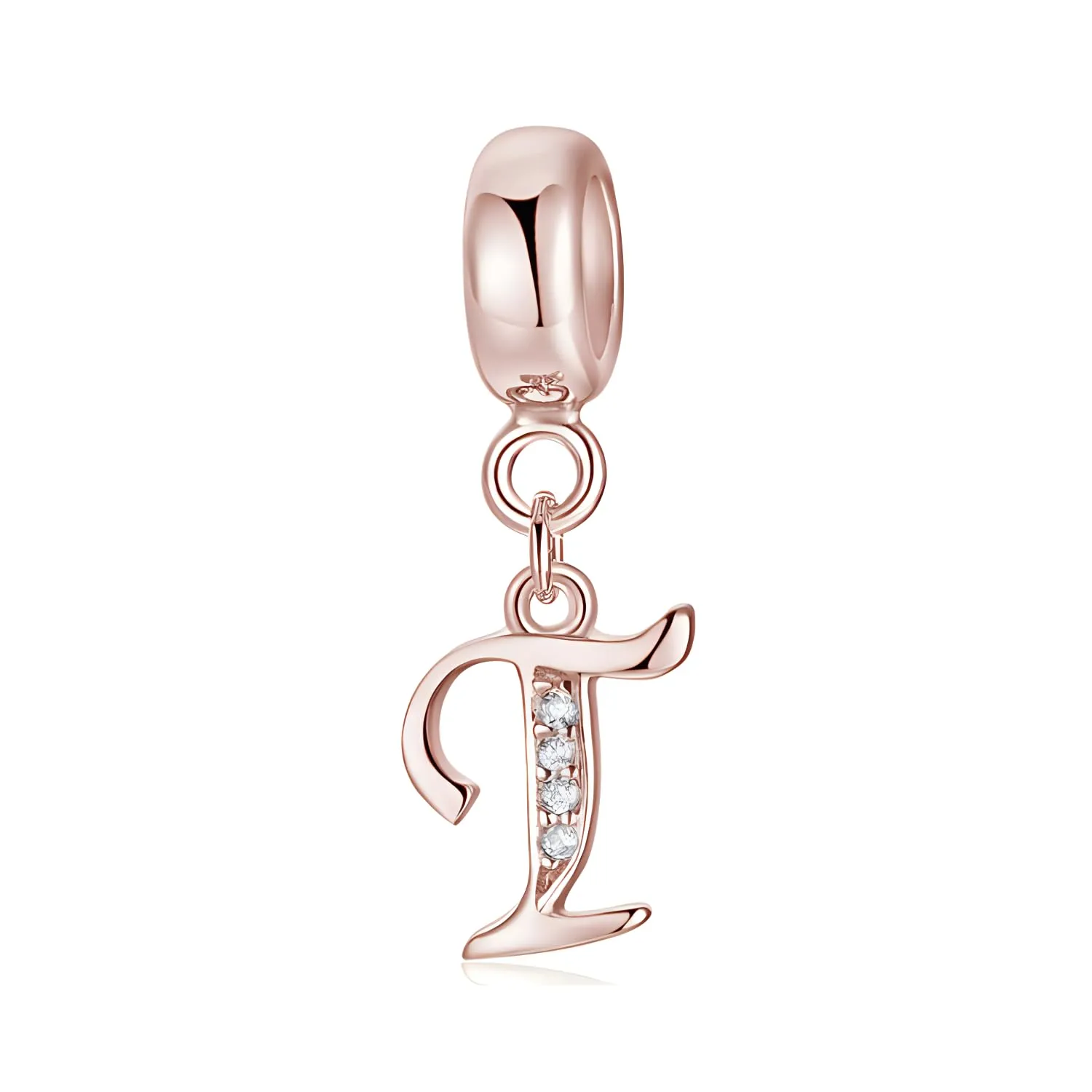 Symretie Bead Charm Ciondolo Argento Sterling 925 con Cubic Zirconia per Braccialetti e Collane Europei - immagine 1