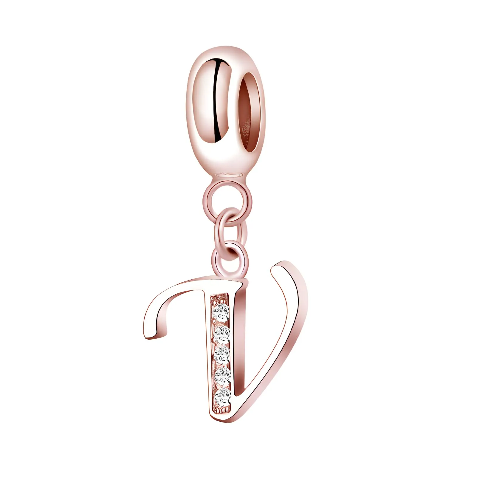 Symretie Bead Charm Ciondolo Argento Sterling 925 con Cubic Zirconia per Pandora Braccialetti e Collane Europee - immagine 1