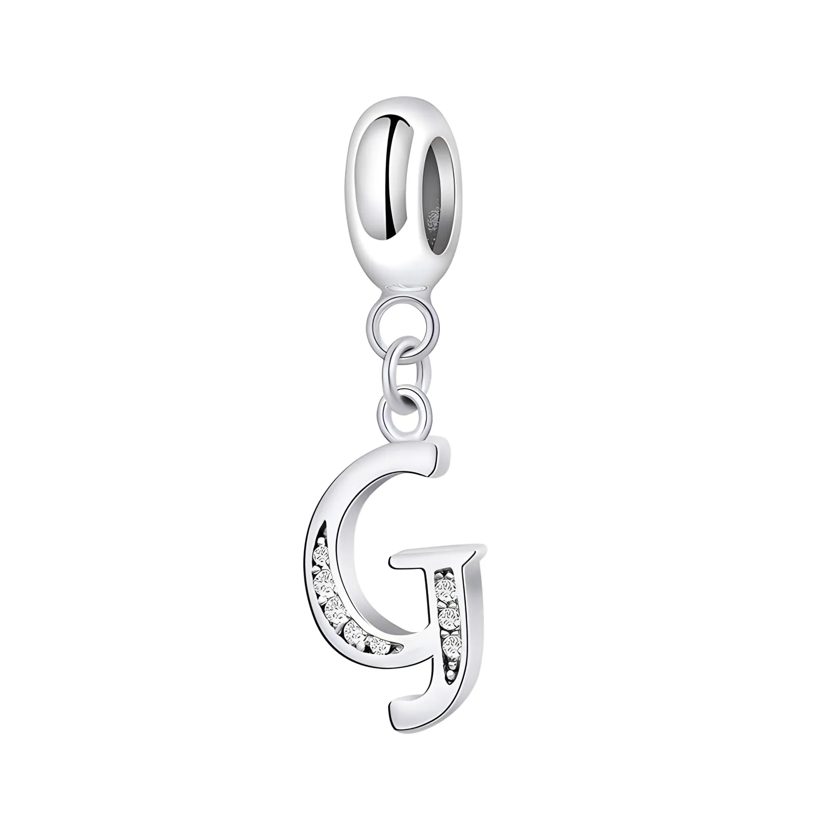 Symretie Bead Charm Ciondolo Argento Sterling 925 con Cubic Zirconia per Braccialetti e Collane Europei - immagine 1