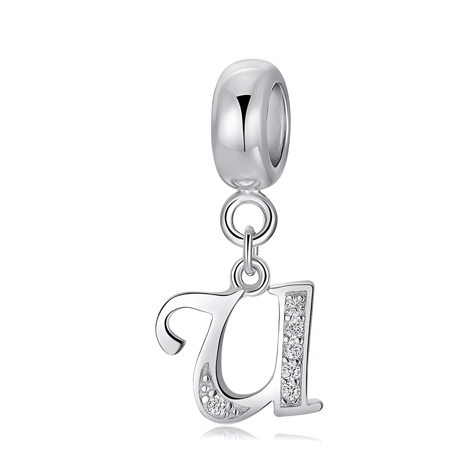 Symretie Bead Charm Ciondolo Argento Sterling 925 con Cubic Zirconia per Braccialetti e Collane Europei - immagine 1