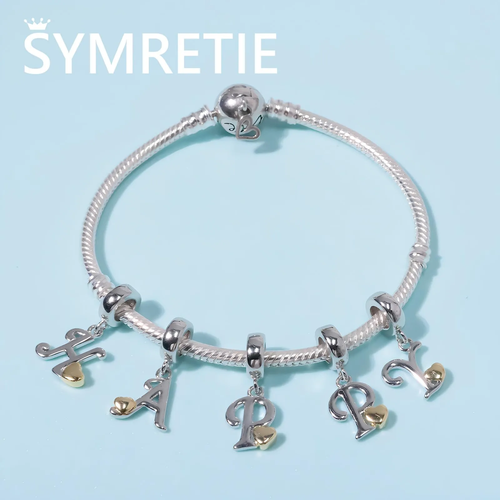 Symretie Bead Charm Ciondolo Argento Sterling 925 con Cubic Zirconia Compatibile con Braccialetti e Collane Europei - immagine 7