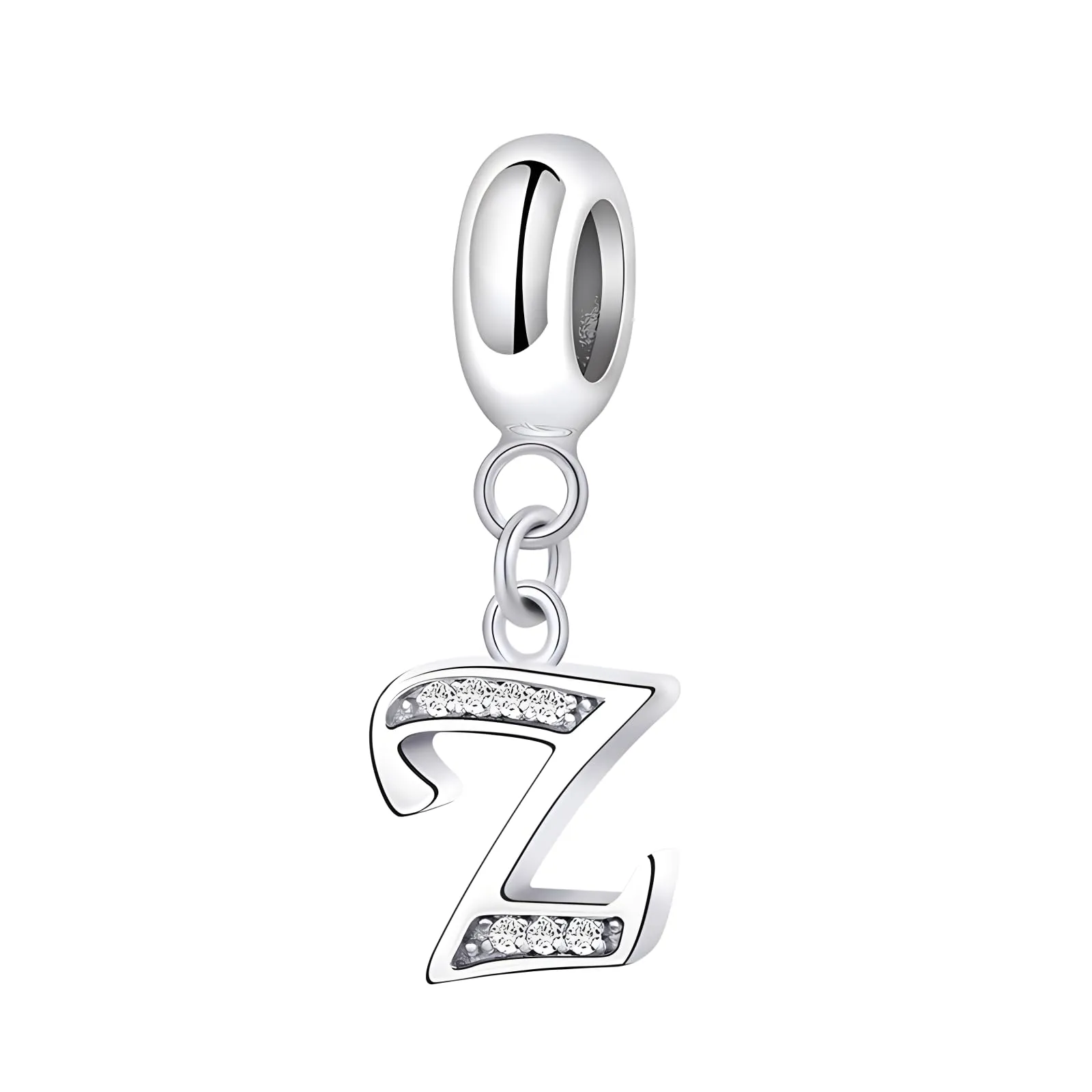 Symretie Bead Charm Ciondolo Argento Sterling 925 con Cubic Zirconia per Pandora Braccialetti e Collane Europee - immagine 1