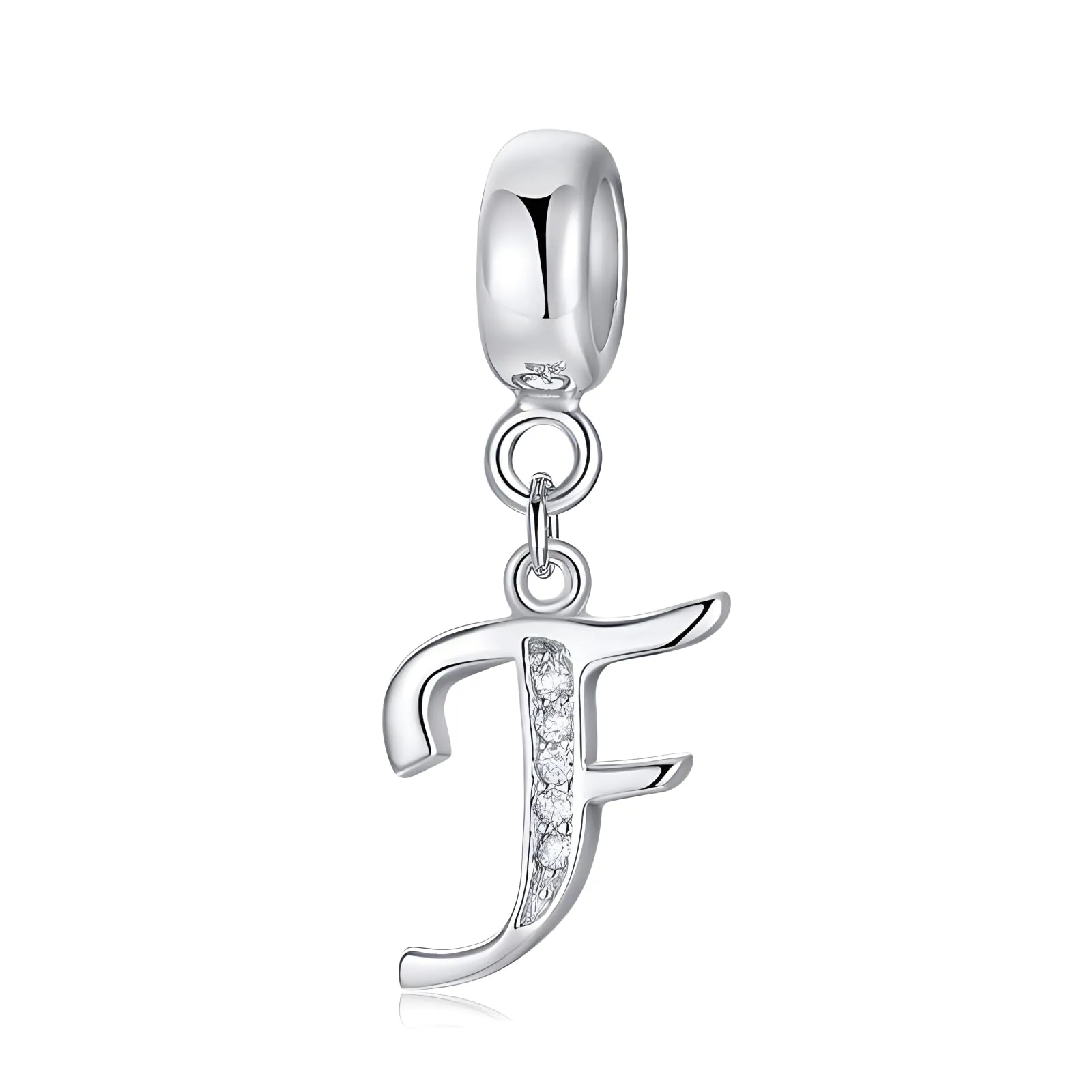 Symretie Bead Charm Ciondolo Argento Sterling 925 con Cubic Zirconia per Braccialetti e Collane Europee - immagine 1