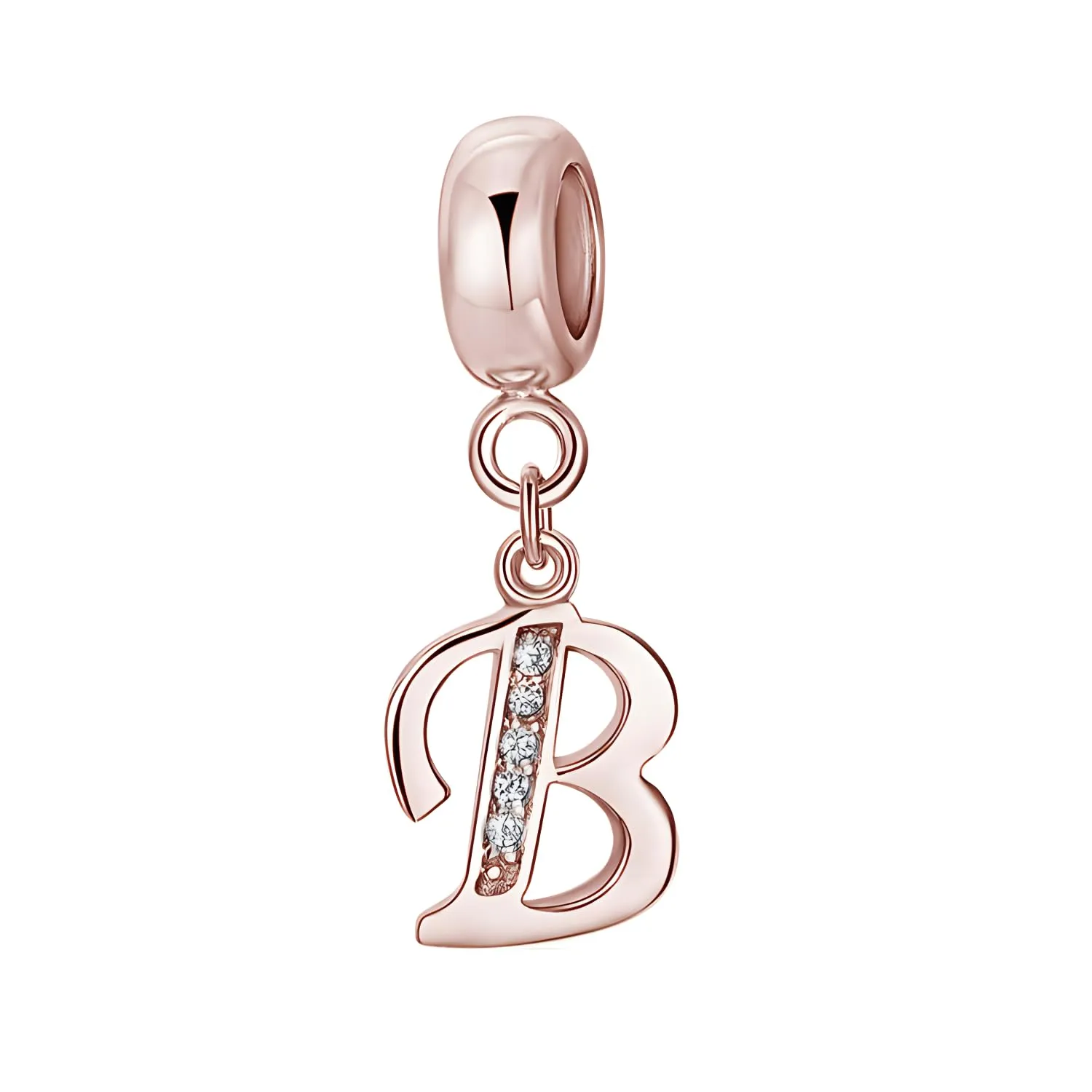 Symretie Bead Charm Ciondolo Argento Sterling 925 con Cubic Zirconia per Braccialetti e Collane Europei - immagine 1