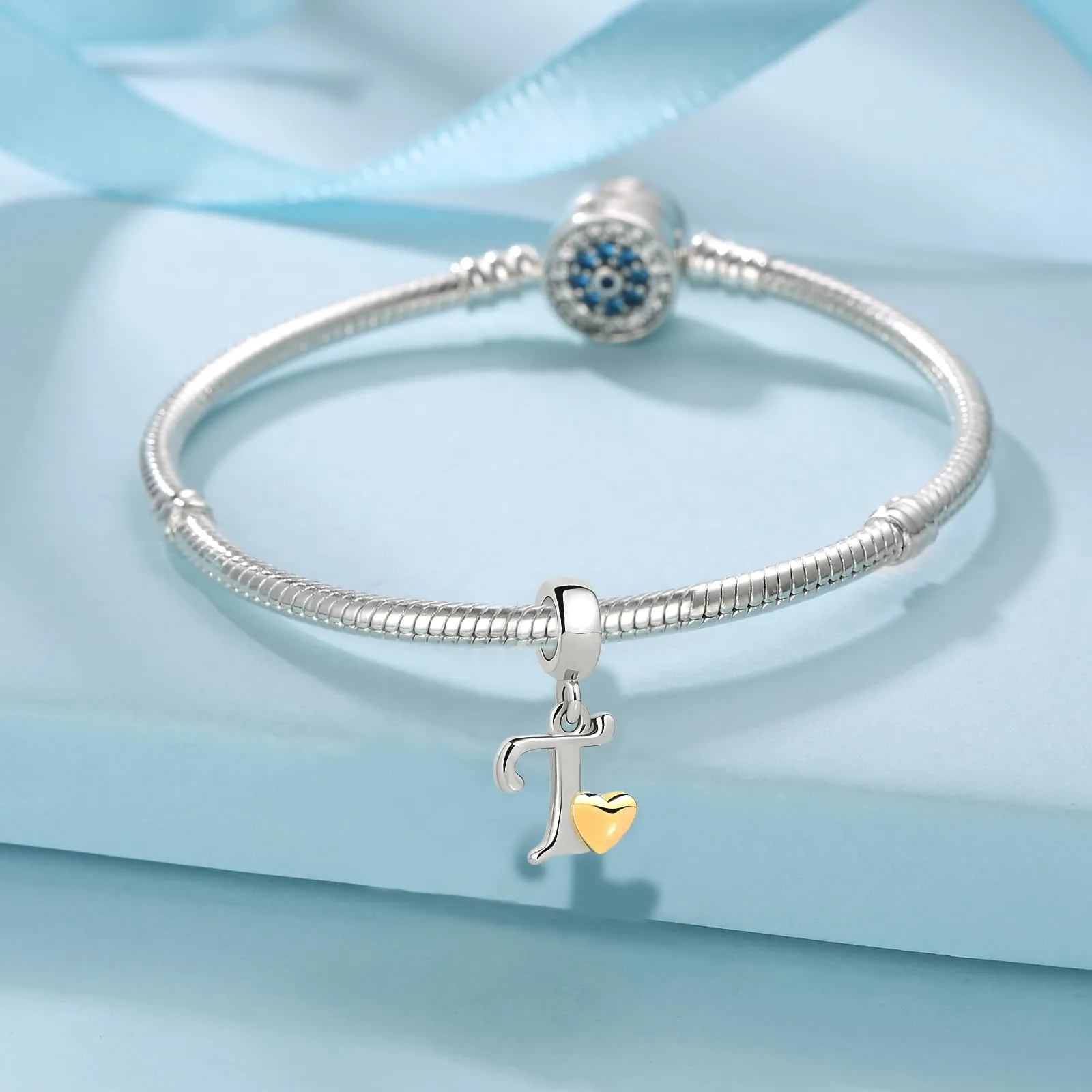 Symretie Bead Charm Ciondolo Argento Sterling 925 con Cubic Zirconia per Braccialetti e Collane Europee - immagine 2