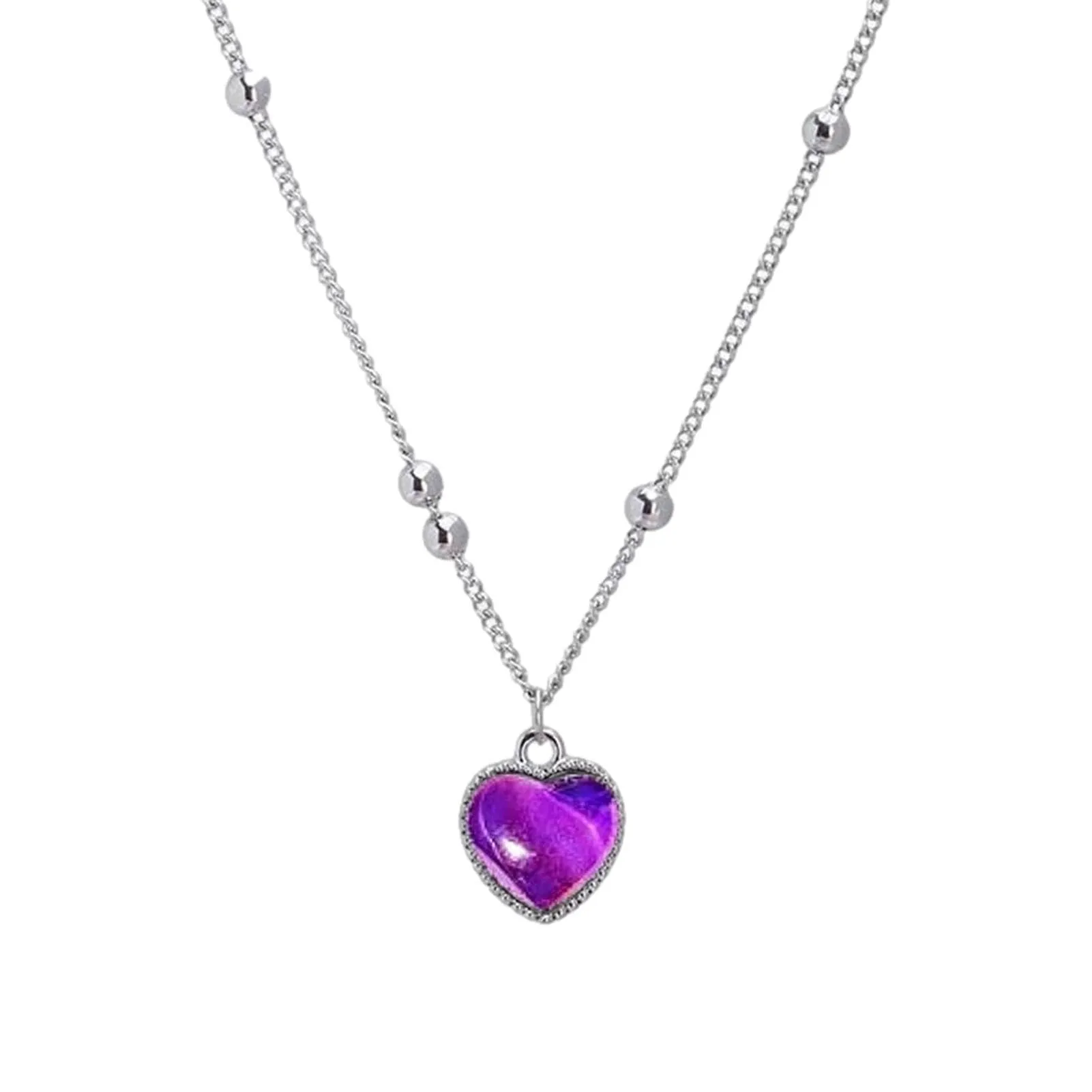 Collana termocromica con ciondolo a forma di cuore infinito che cambia colore - immagine 1