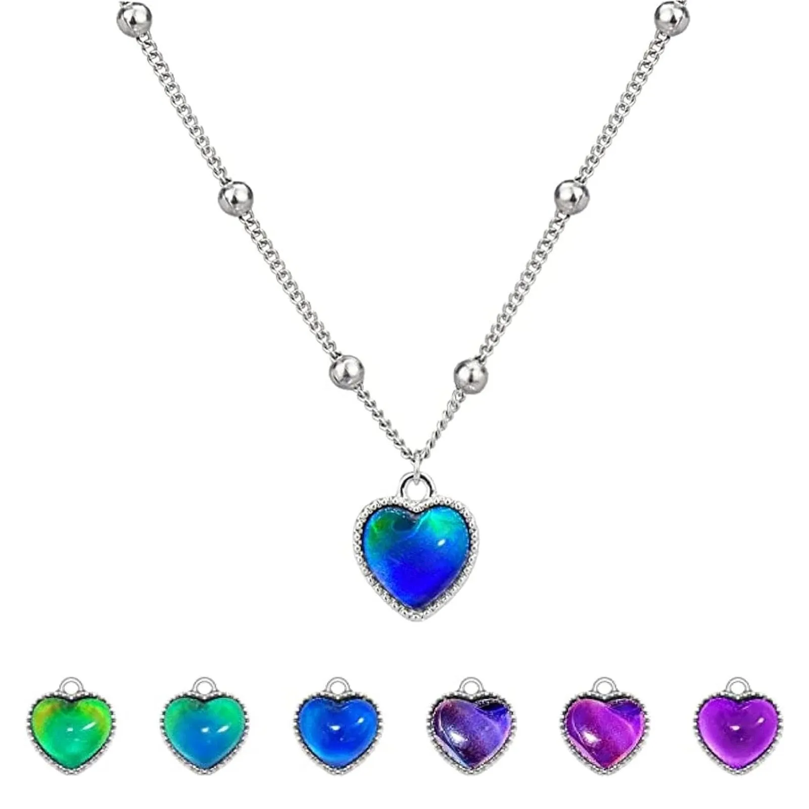 Collana termocromica con ciondolo a forma di cuore infinito che cambia colore - immagine 4