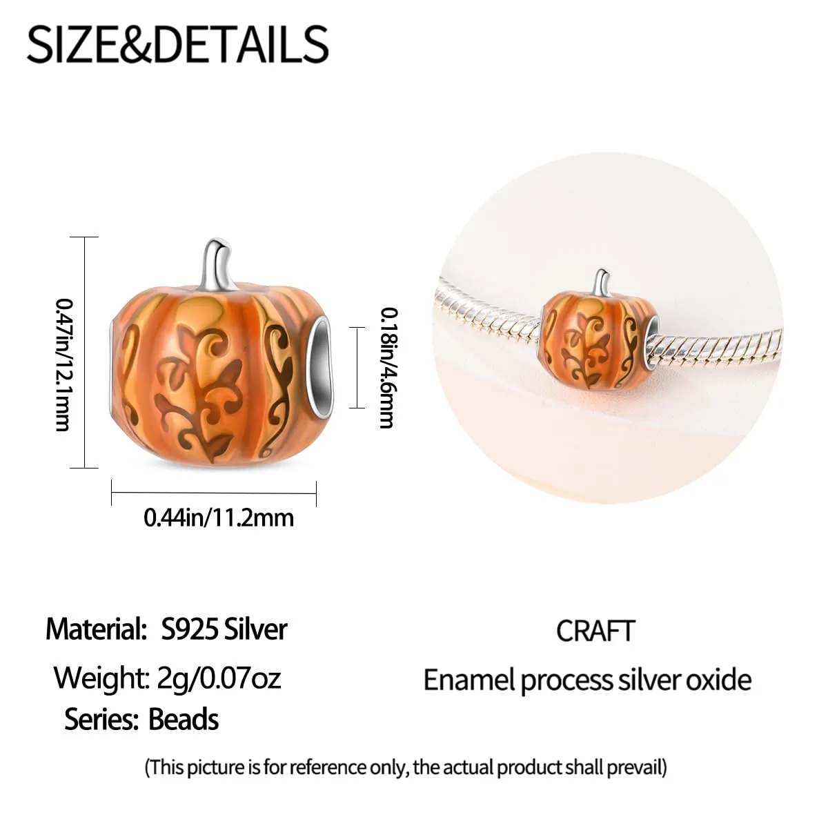 Pandach Bead Charm Ciondolo Argento Sterling 925 con Cubic Zirconia per Braccialetti e Collane Europei - immagine 5