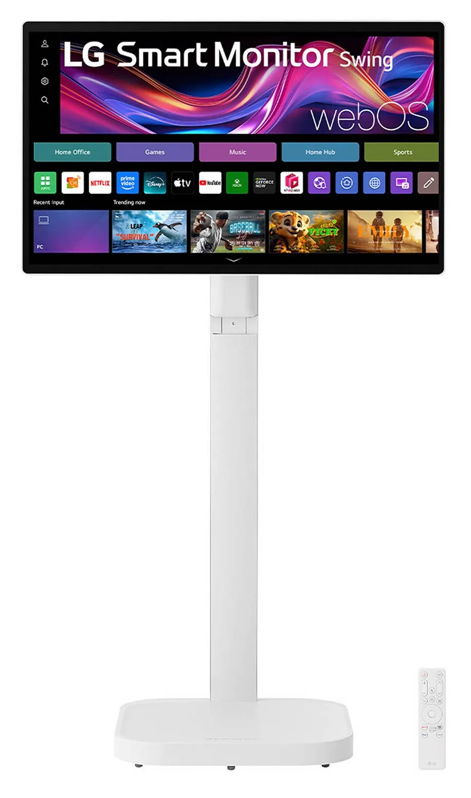 LG Swing 32U889SA Smart Portable Touch Monitor 32" 4K, Base con Rotelle, webOS, Wi-Fi, Bluetooth, AirPlay, Screen Share, Speaker Stereo 10W, 3x USB-C, Telecomando, Bianco - immagine 1
