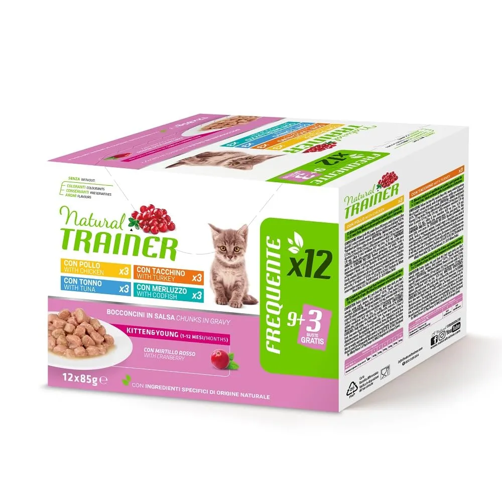 Trainer Natural Kitten Cibo Umido per Gattino Multipack 12 x 85g - immagine 1