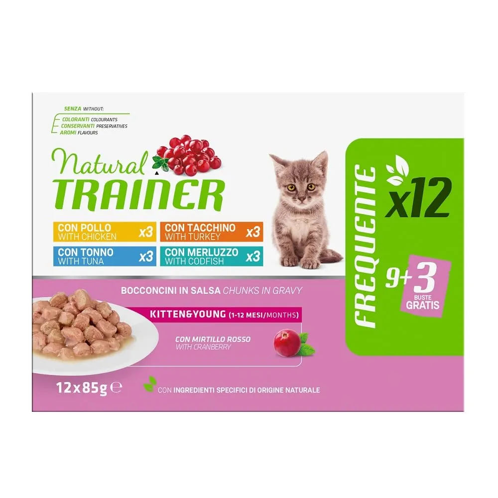 Trainer Natural Kitten Cibo Umido per Gattino Multipack 12 x 85g - immagine 2