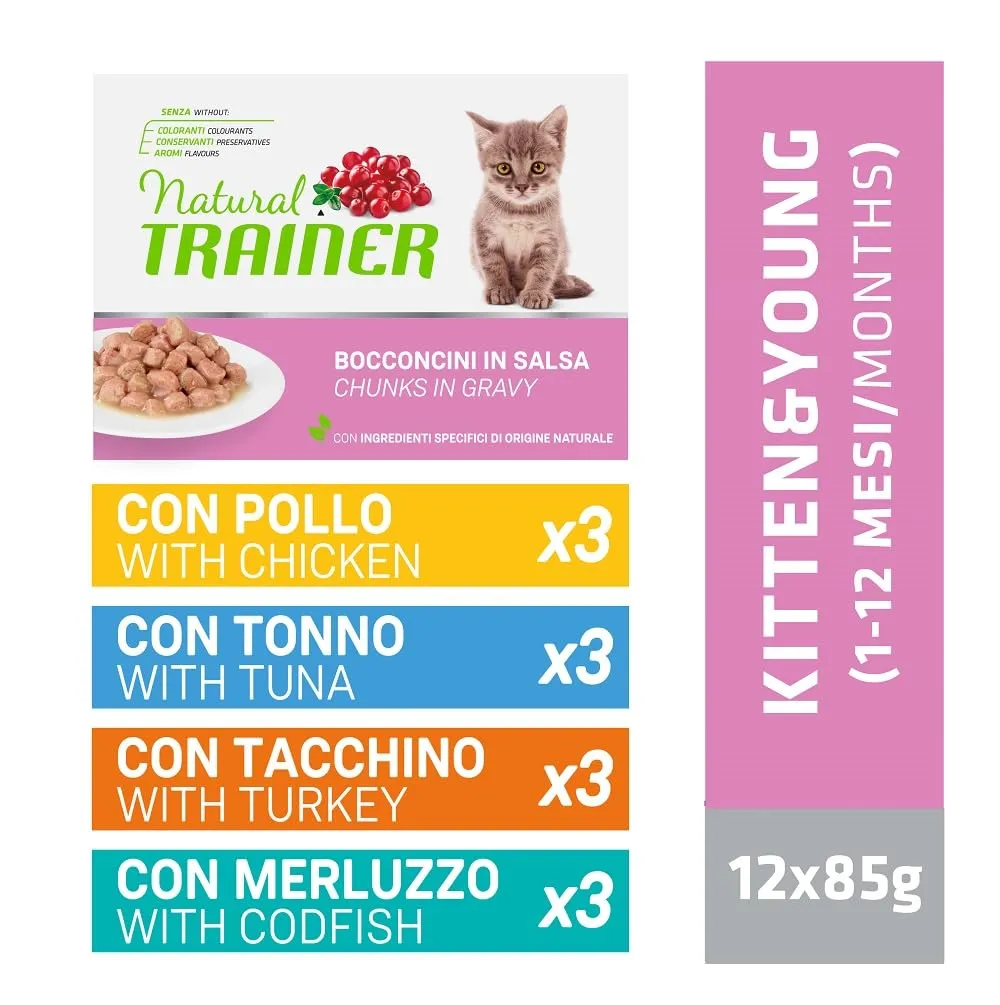Trainer Natural Kitten Cibo Umido per Gattino Multipack 12 x 85g - immagine 3