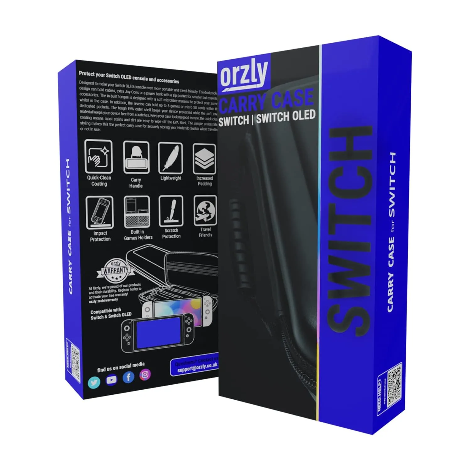 Orzly Custodia da Trasporto Rigida per Nintendo Switch e Switch OLED - Blu - immagine 3