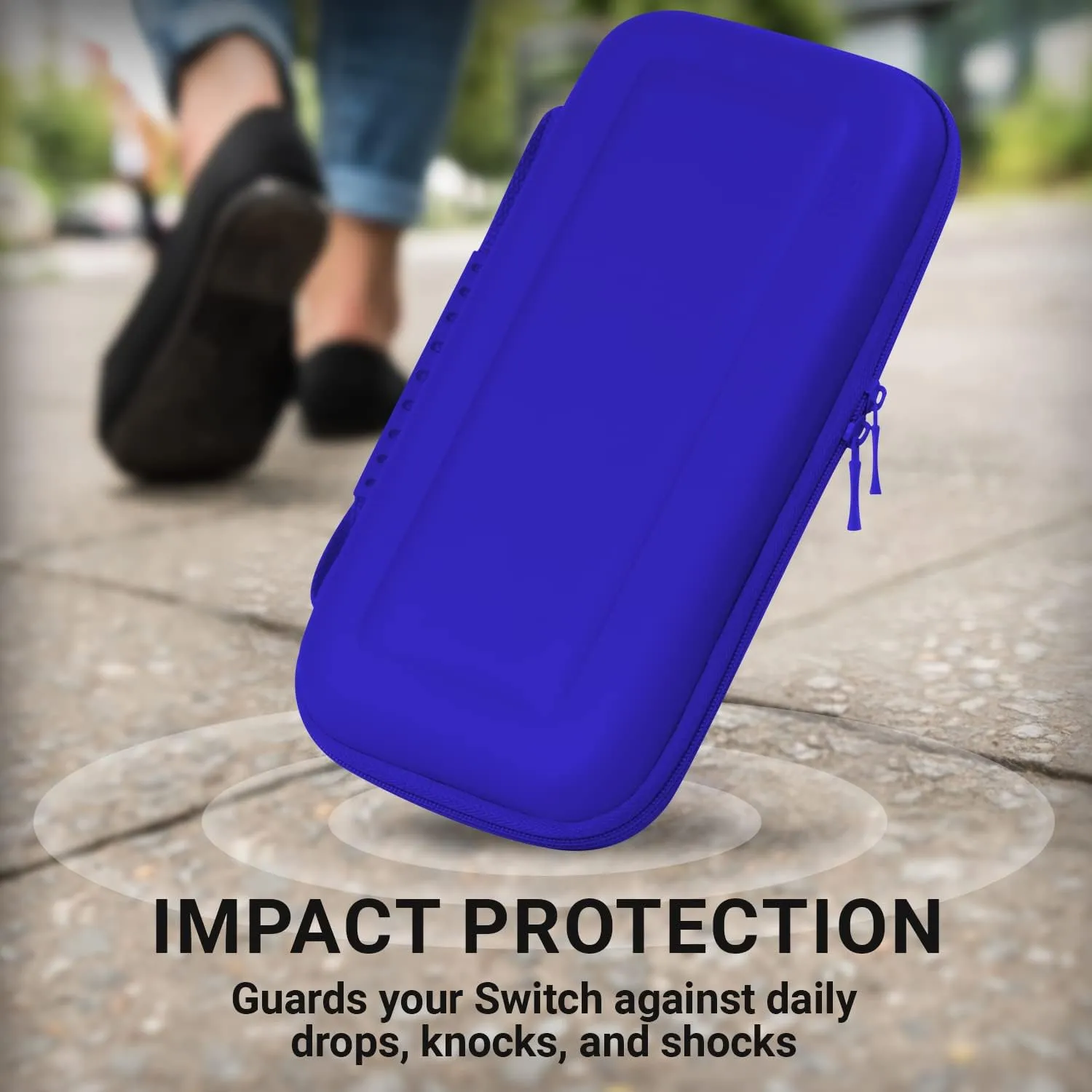 Orzly Custodia da Trasporto Rigida per Nintendo Switch e Switch OLED - Blu - immagine 5