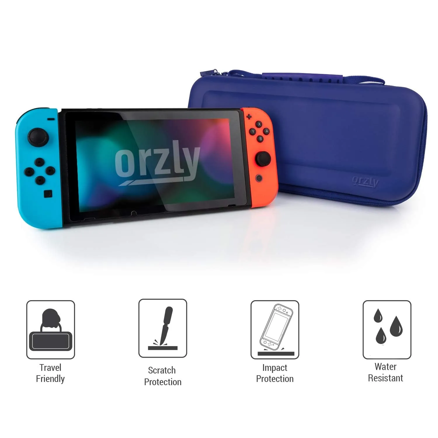 Orzly Custodia da Trasporto Rigida per Nintendo Switch e Switch OLED - Blu - immagine 6
