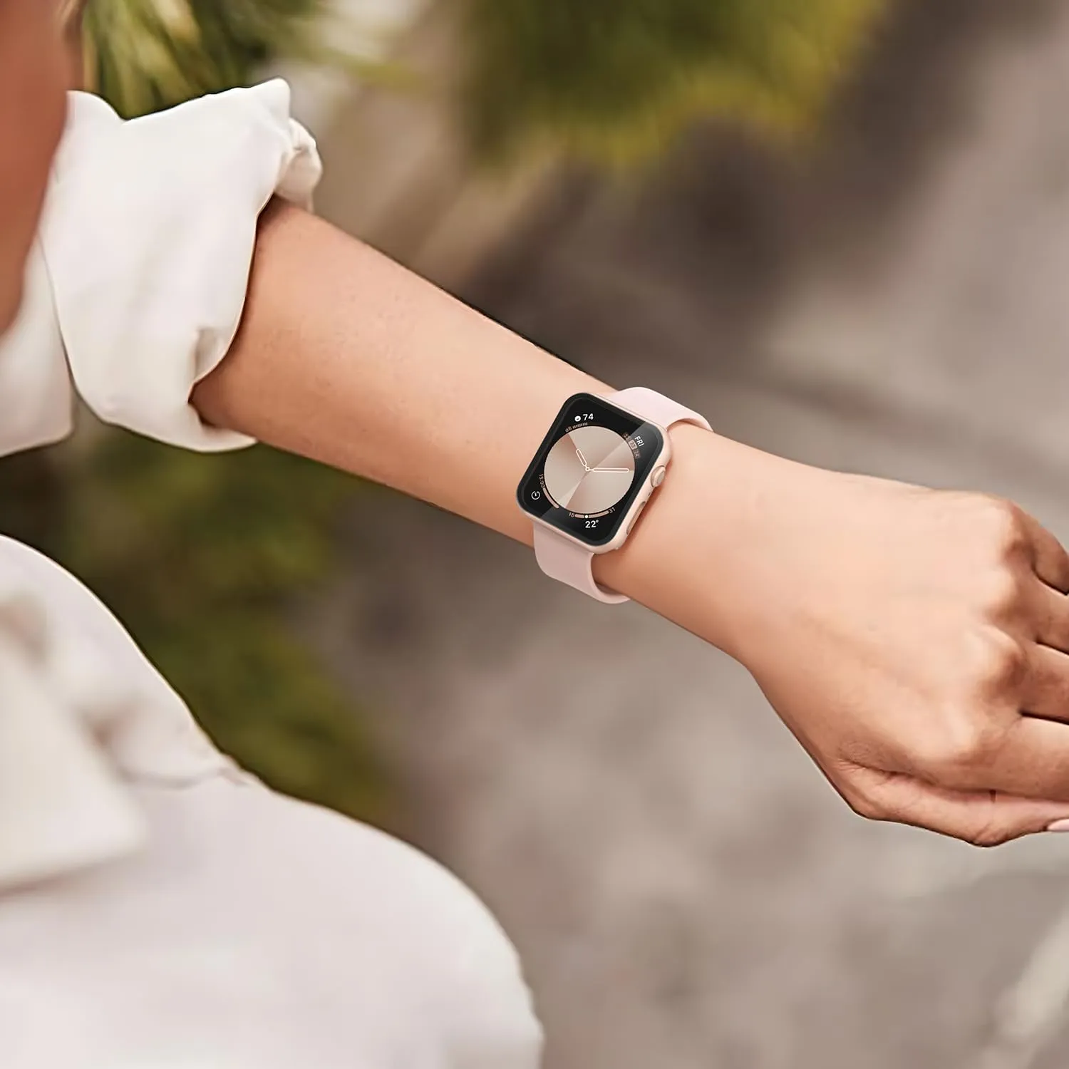 Misxi Cover con Vetro Temperato per Apple Watch SE3/SE2/SE Serie 6/5/4 40mm, 1 Oro Rosa + 1 Trasparente - immagine 8