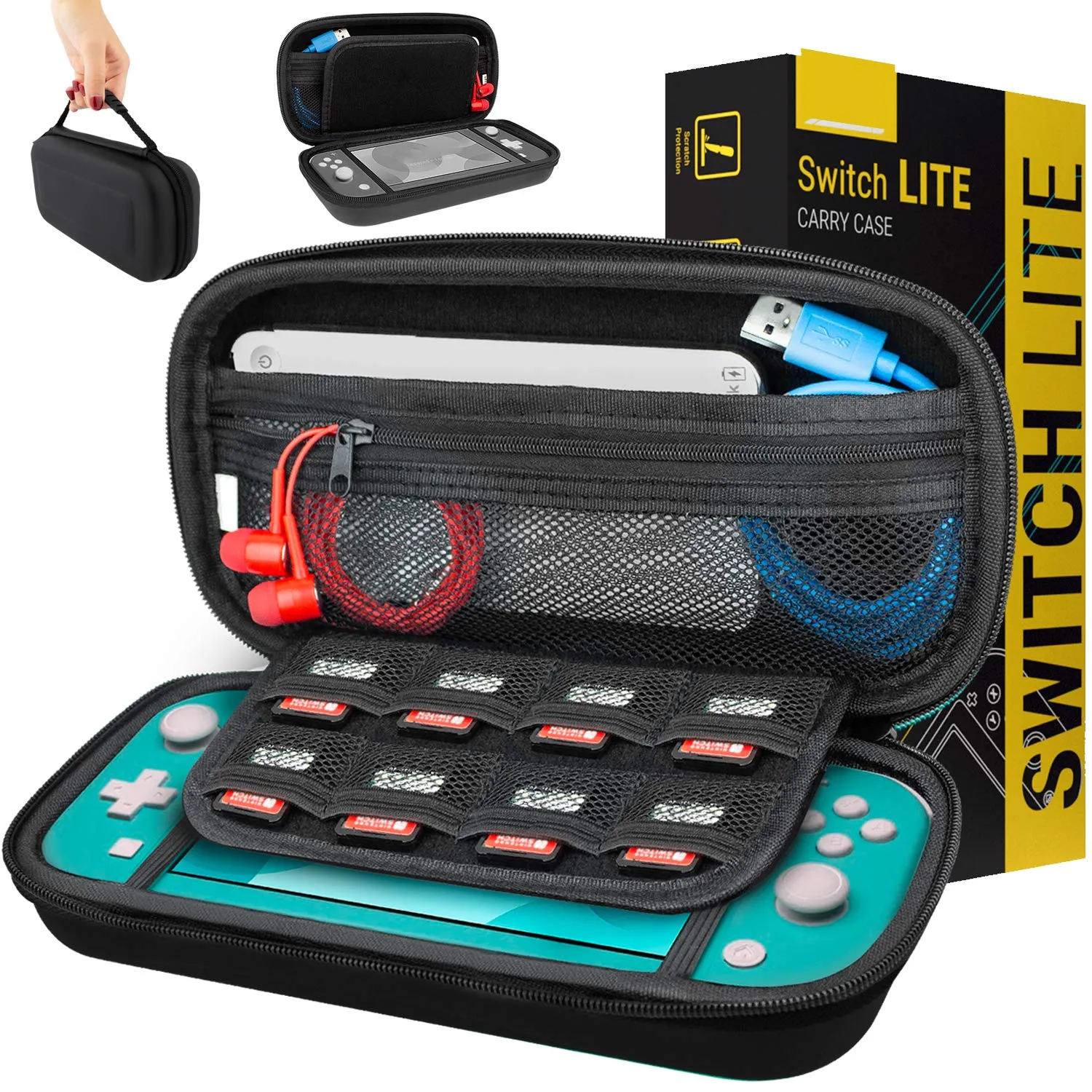 Orzly Custodia da Viaggio per Nintendo Switch Lite (2019) - Nero - immagine 1