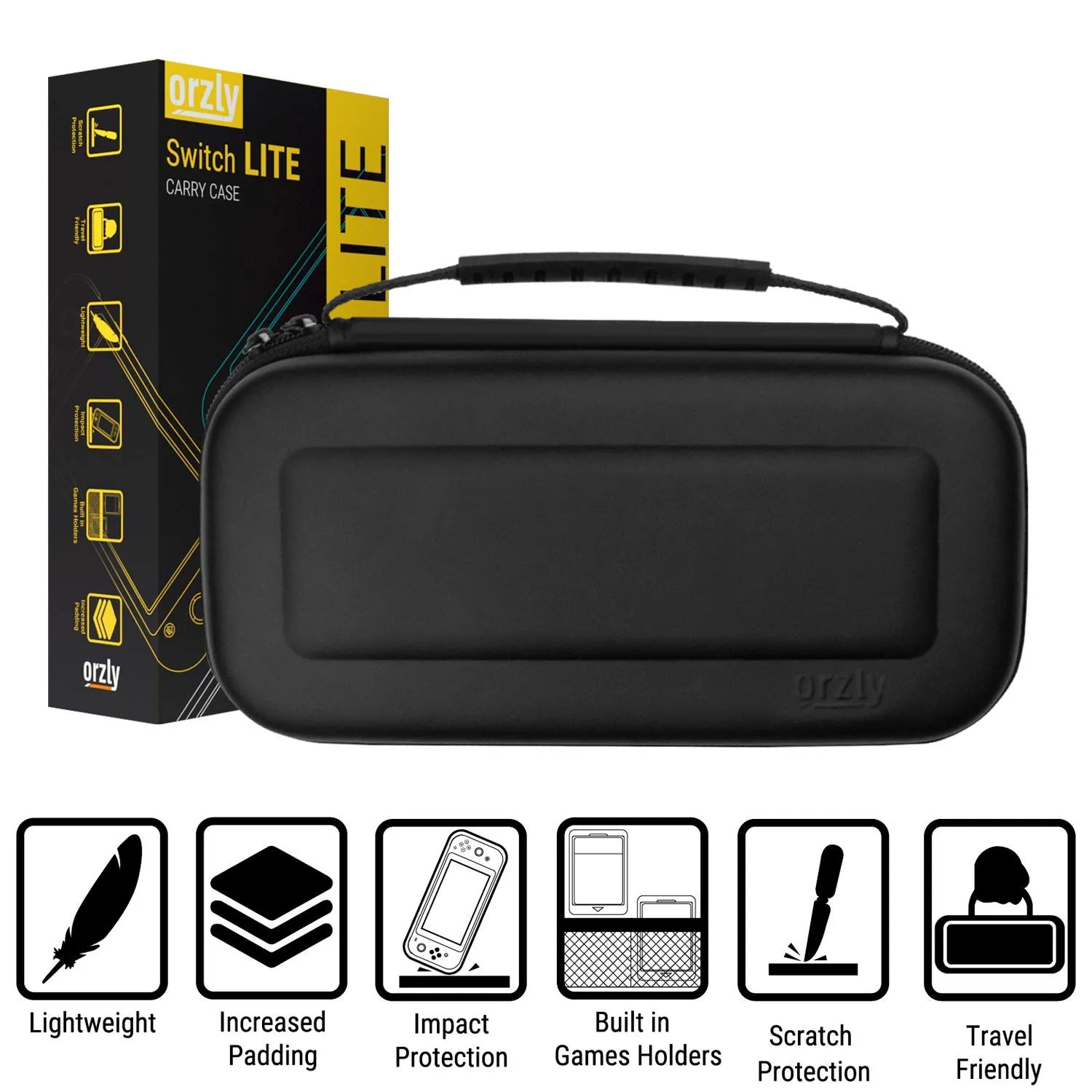 Orzly Custodia da Viaggio per Nintendo Switch Lite (2019) - Nero - immagine 8