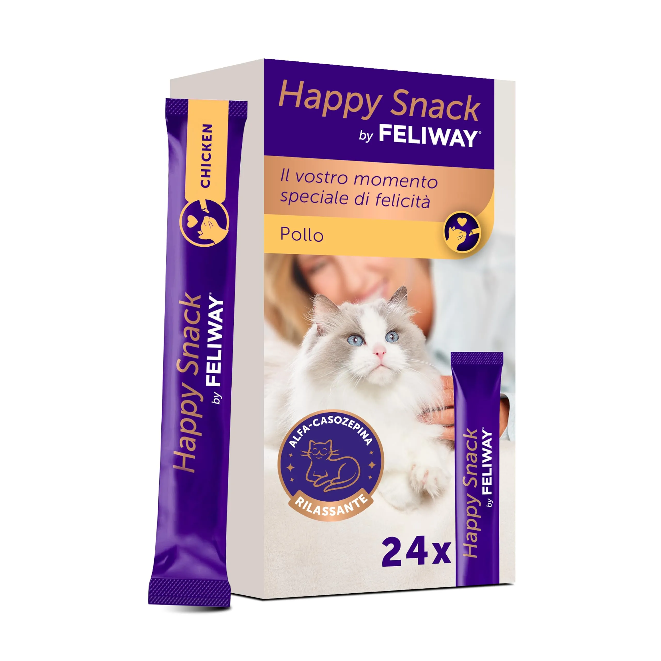 FELIWAY Happy Snack Gustosi Snack Calmanti per Gatti, 24 Stick - immagine 1