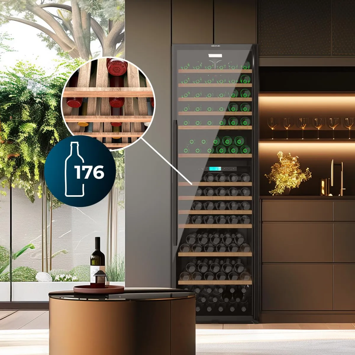 Cecotec Bolero GrandSommelier Cantinetta 176 Bottiglie Dual Zone 5-20 ºC - immagine 3
