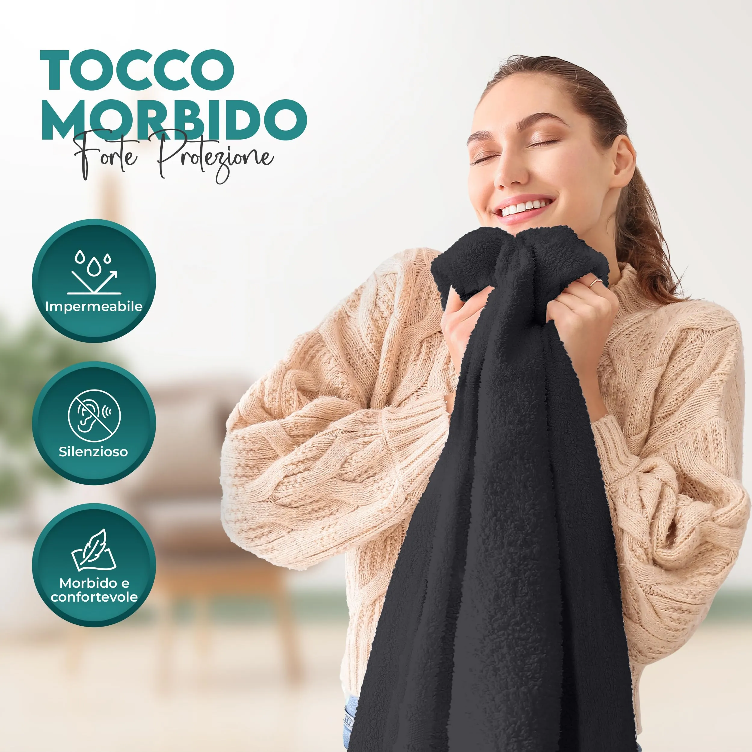 Utopia Bedding Coprimaterasso Singolo Impermeabile 90 x 200 x 30 cm, Nero - immagine 5