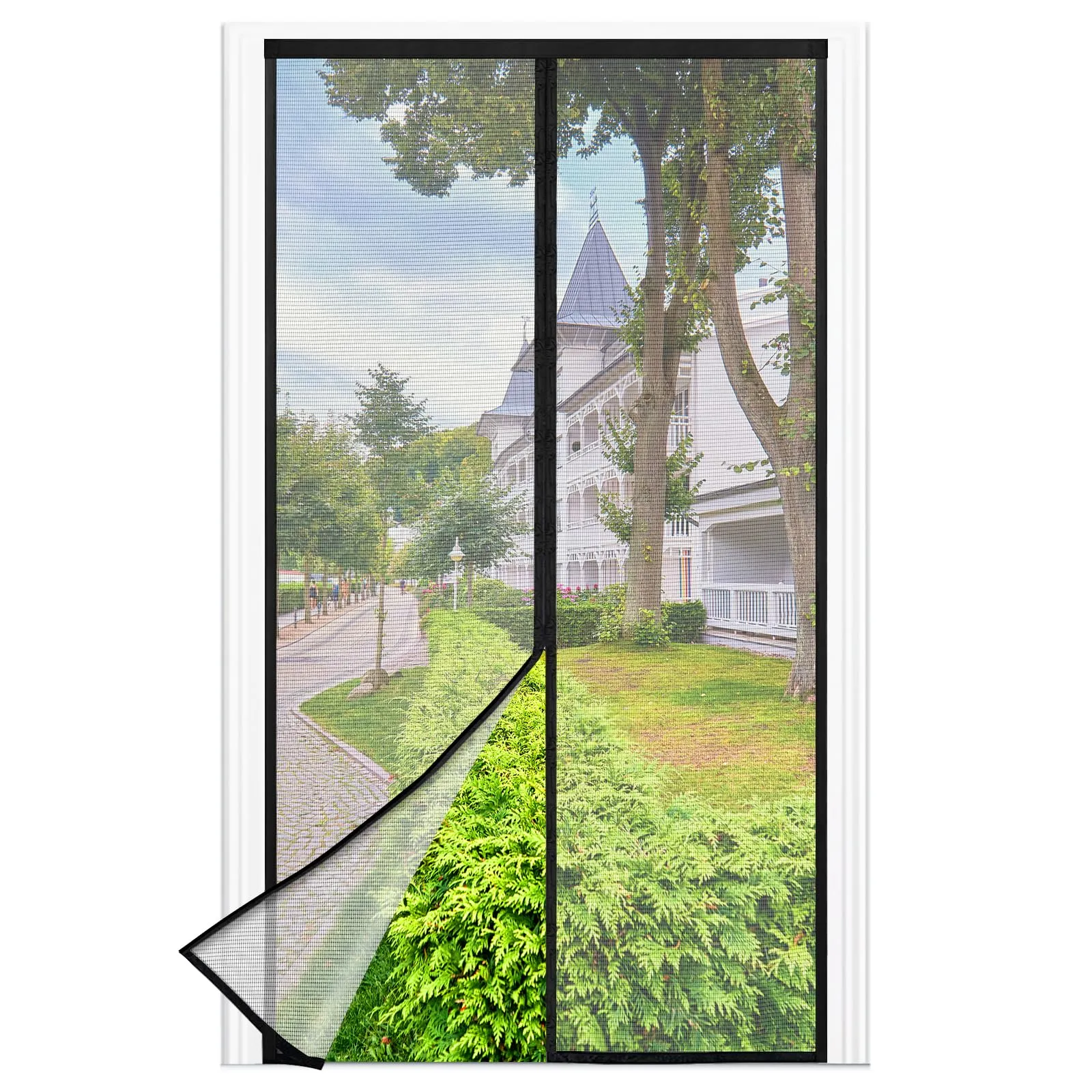 berssen Zanzariera Magnetica 90 x 190 cm, Rete Fine, Nero - immagine 1