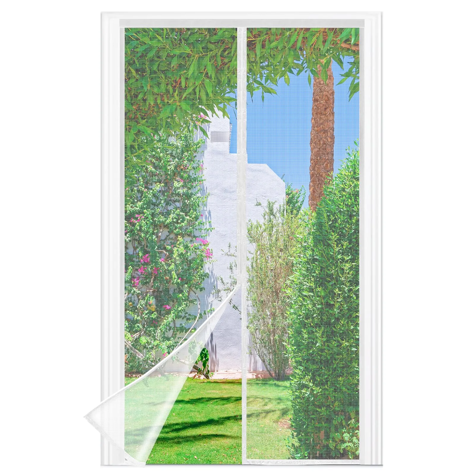 berssen Zanzariera Magnetica per Porta e Finestra, 90 x 220 cm, Bianco - immagine 1