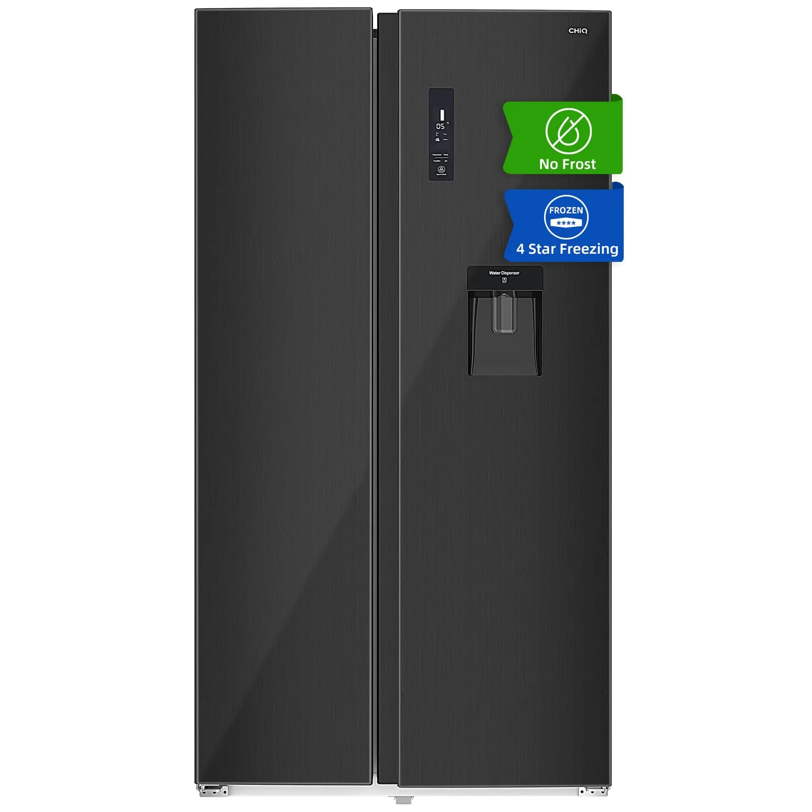 CHiQ FSS559NEI42D Frigorifero Side-by-Side Inverter con Dispenser, Nero - immagine 1