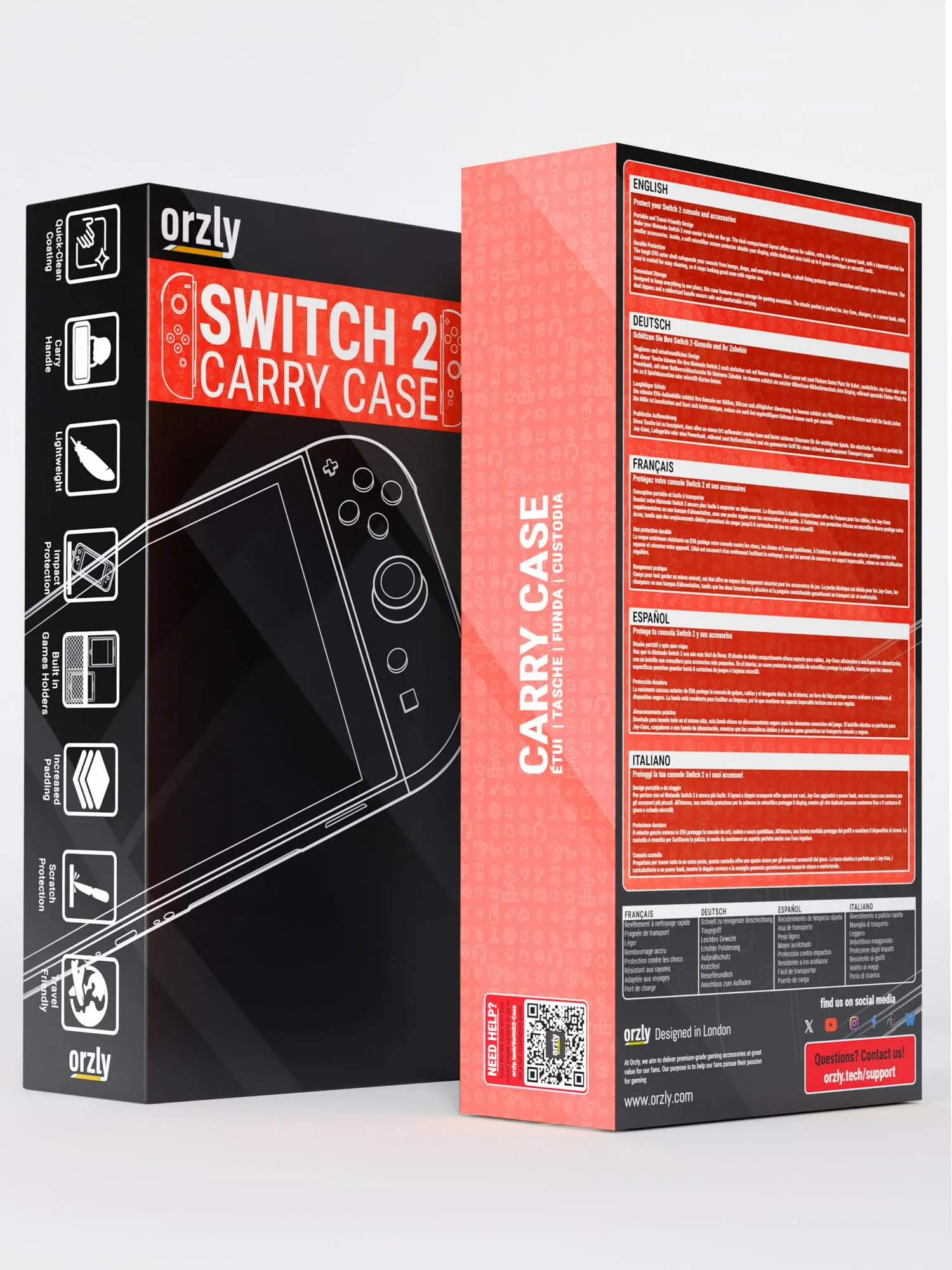 Orzly Custodia per Nintendo Switch 2, Rosso - immagine 3