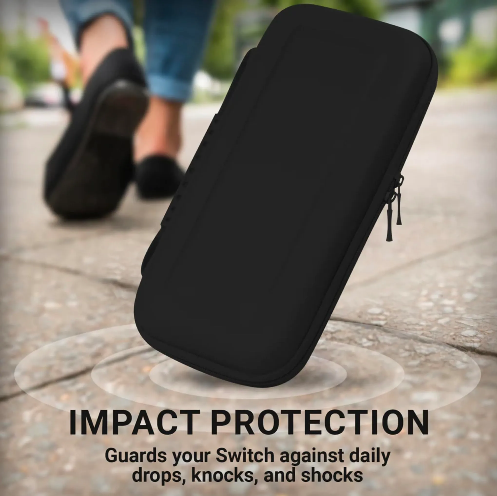 Orzly Custodia Rigida Protettiva per Nintendo Switch e Switch OLED - Nero - immagine 5