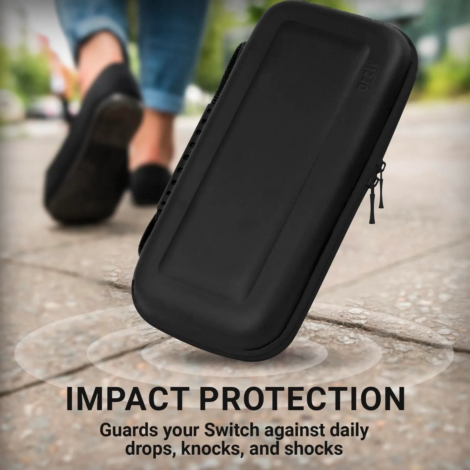 Orzly Custodia Rigida Protettiva per Nintendo Switch e Switch OLED - Nero - immagine 9