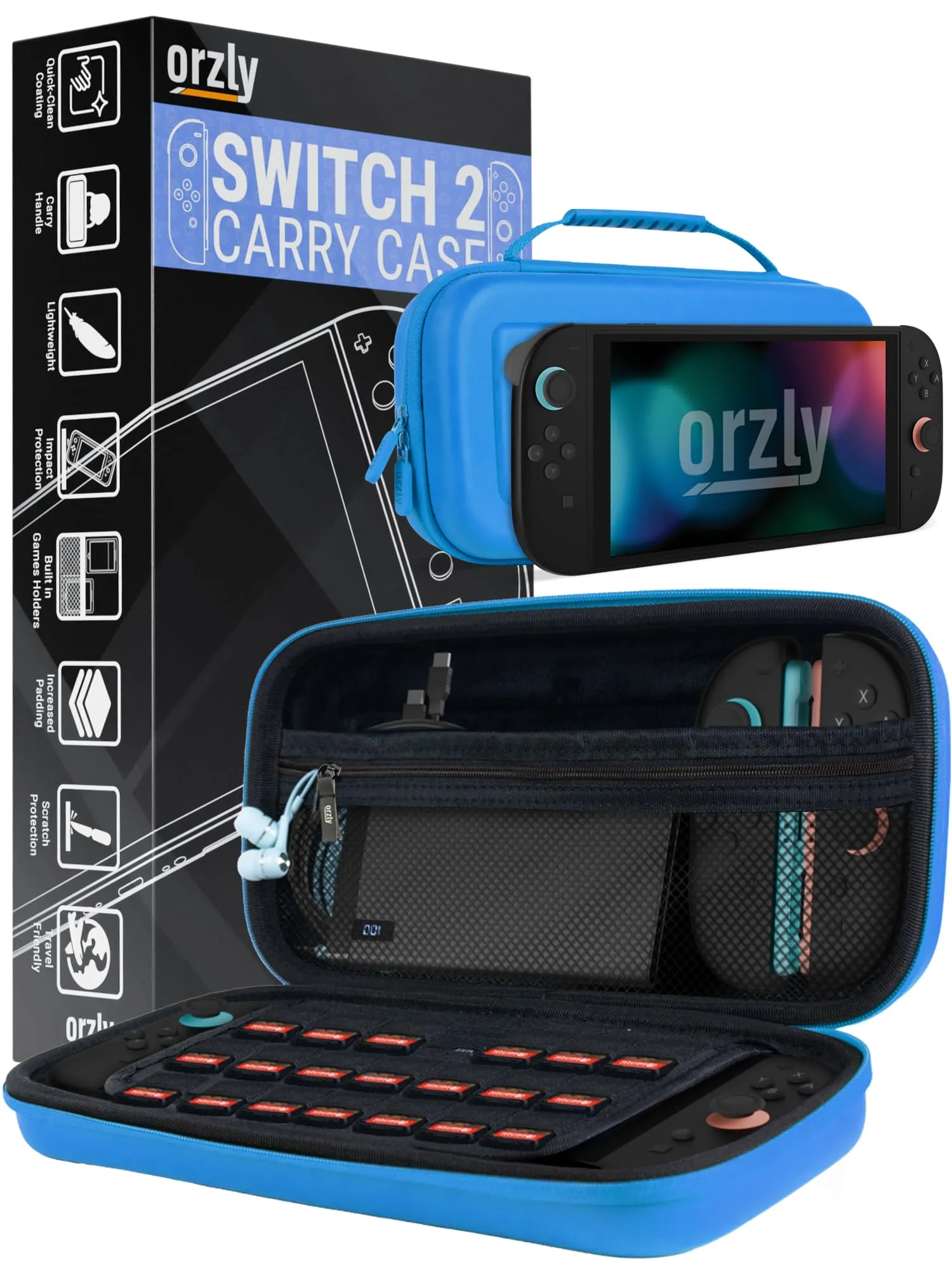 Orzly Custodia Protettiva da Viaggio per Nintendo Switch 2, Blu - immagine 1