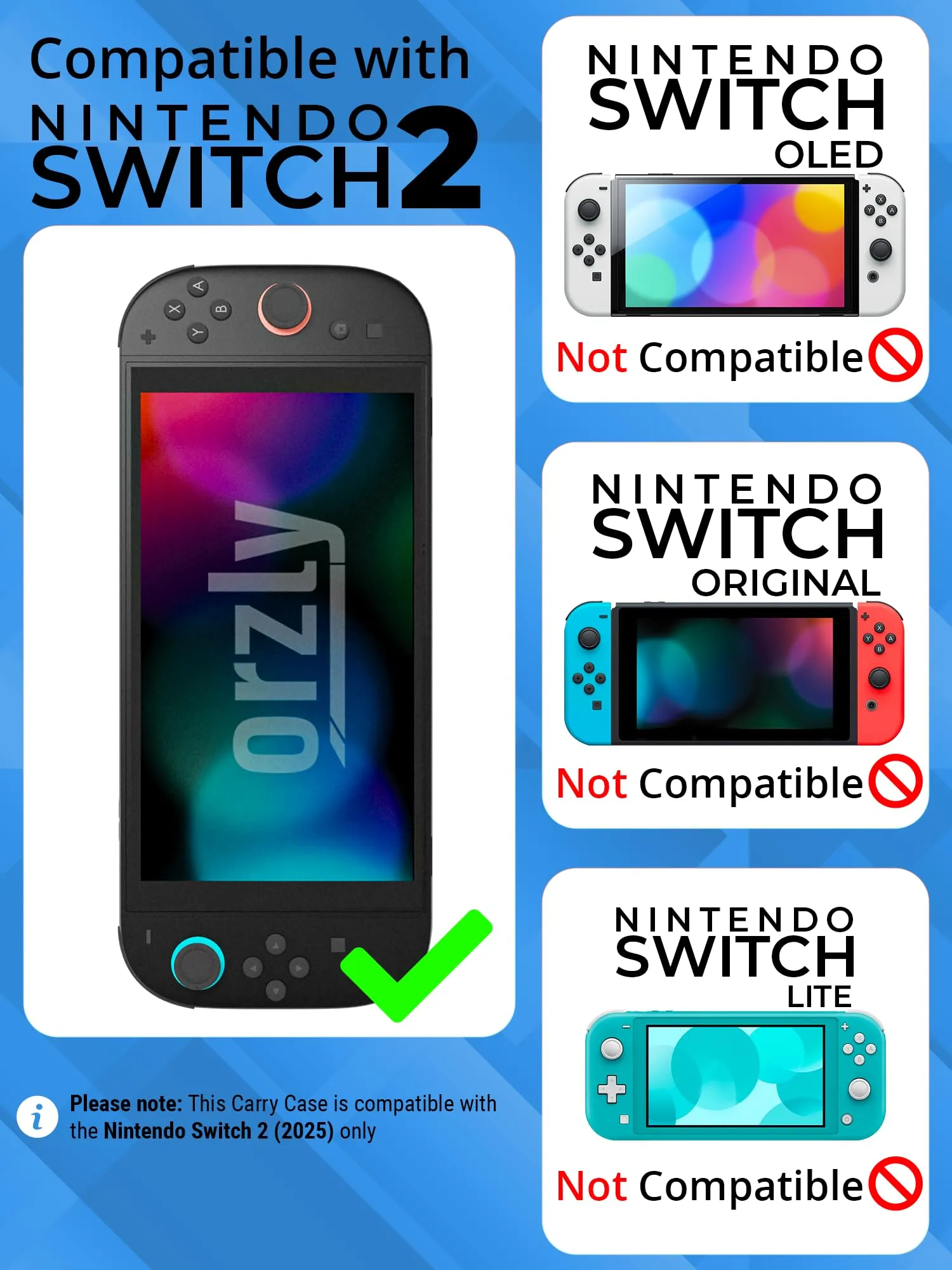 Orzly Custodia Protettiva da Viaggio per Nintendo Switch 2, Blu - immagine 2