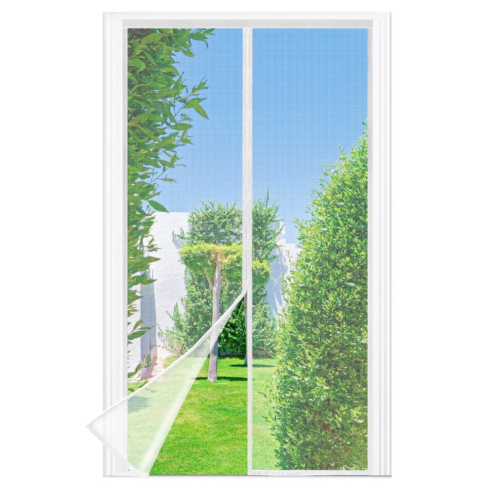 Berssen Zanzariera Magnetica 100 x 210 cm, Rete Fine, Bianco - immagine 1