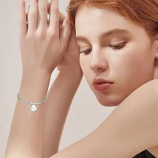 ROMANTICWORK Ciondolo a forma di cuore in argento Sterling 925 con Zirconia cubica per papà e figlia - immagine 4