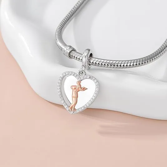 ROMANTICWORK Ciondolo a forma di cuore in argento Sterling 925 con Zirconia cubica per papà e figlia - immagine 6