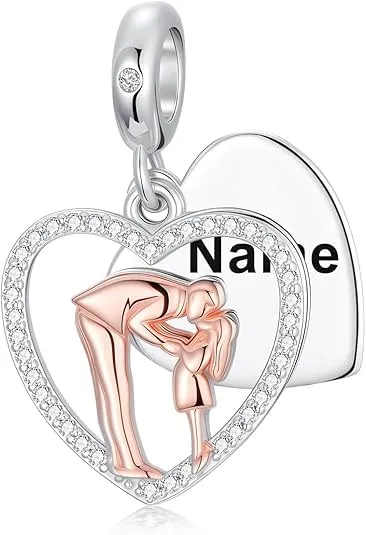 ROMANTICWORK Ciondolo a forma di cuore in argento Sterling 925 con Zirconia cubica per braccialetti padre e figlia - immagine 1