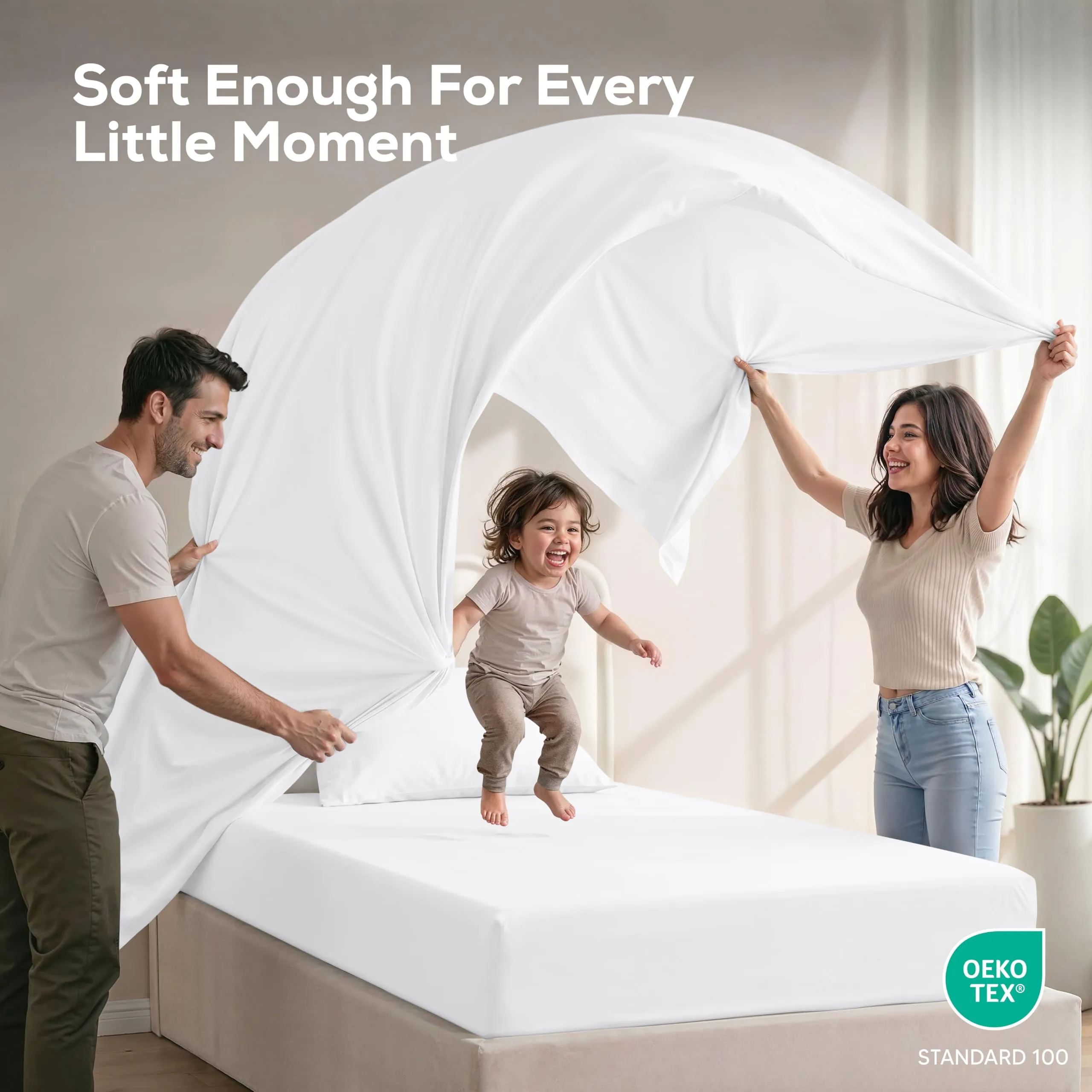 Utopia Bedding Set di lenzuola per letto singolo XL, Pack di 2, microfibra spazzolata, Bianco - immagine 5