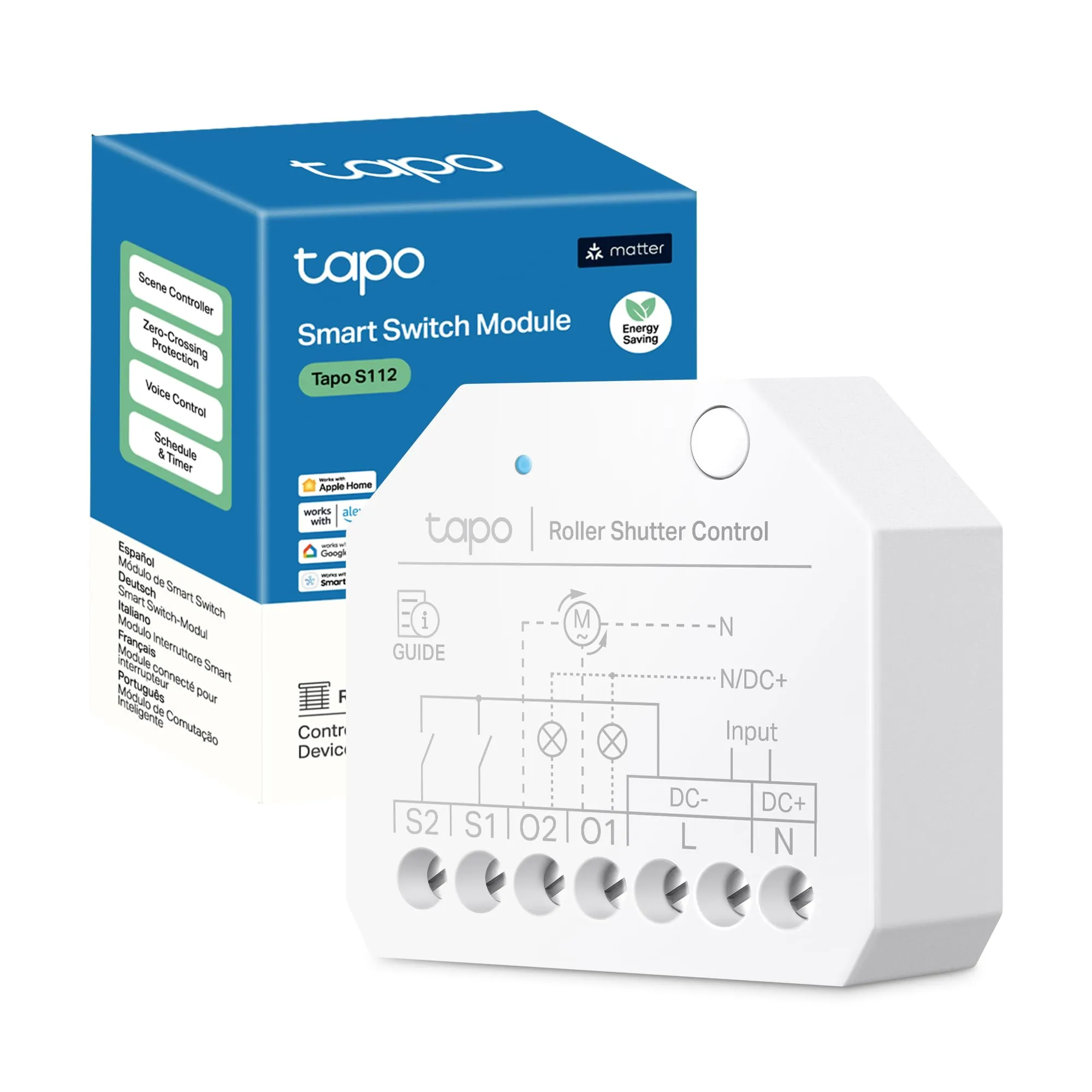 Tapo S112 Relè Interruttore Smart WiFi Bluetooth 2 Canali 6A con Monitoraggio Energetico - immagine 1