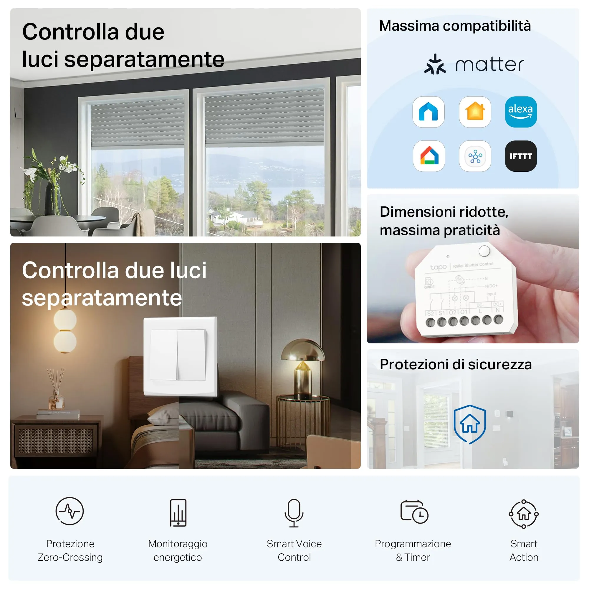 Tapo S112 Relè Interruttore Smart WiFi Bluetooth 2 Canali 6A con Monitoraggio Energetico - immagine 2