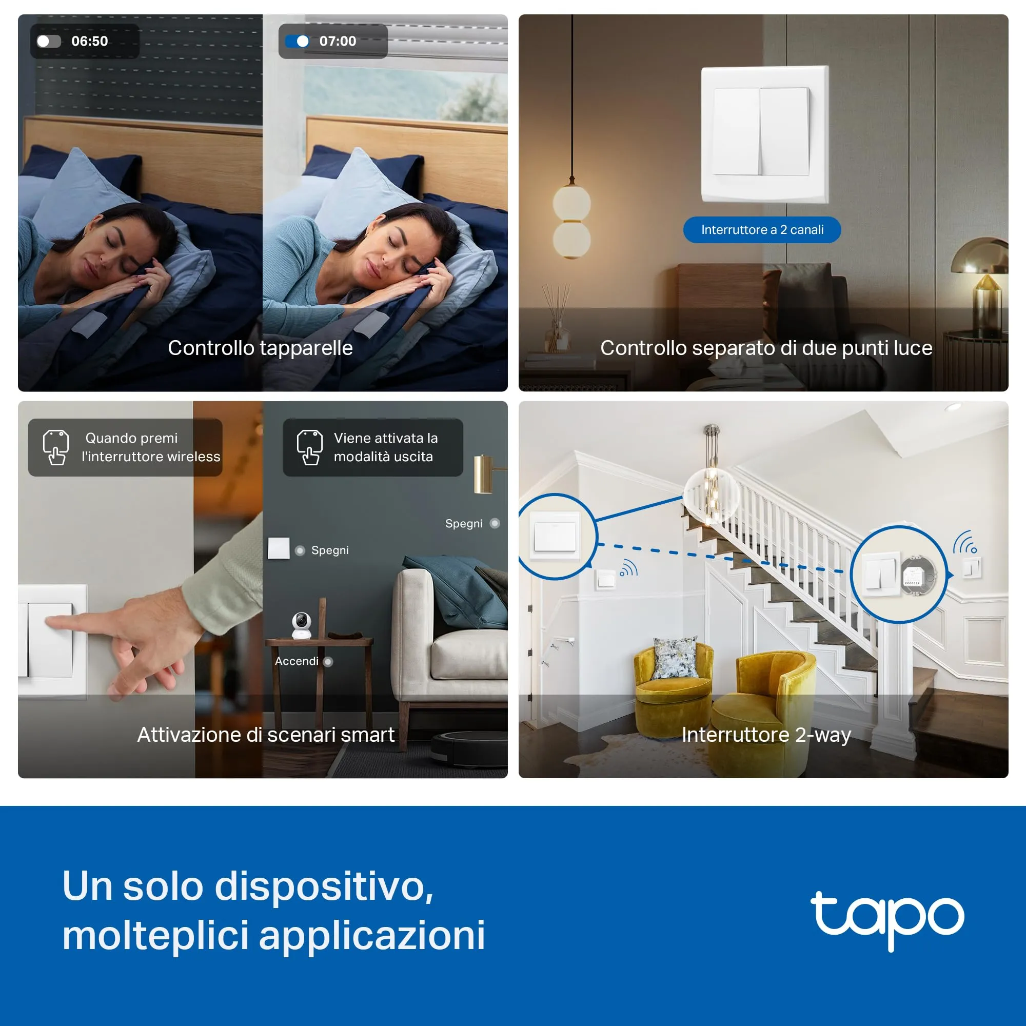 Tapo S112 Relè Interruttore Smart WiFi Bluetooth 2 Canali 6A con Monitoraggio Energetico - immagine 4