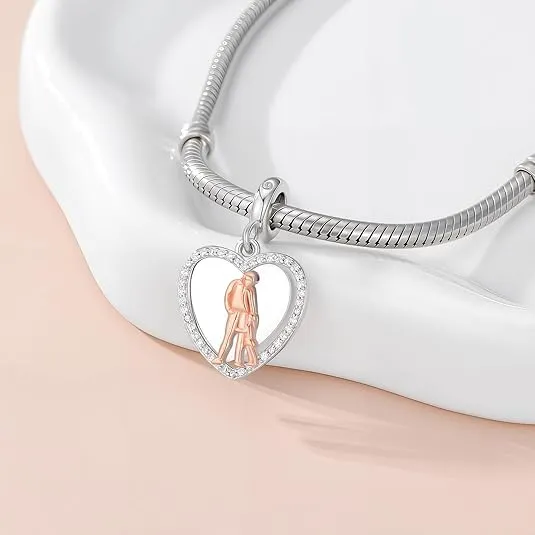 ROMANTICWORK Ciondolo a forma di cuore in argento Sterling 925 per braccialetti e collane - immagine 5