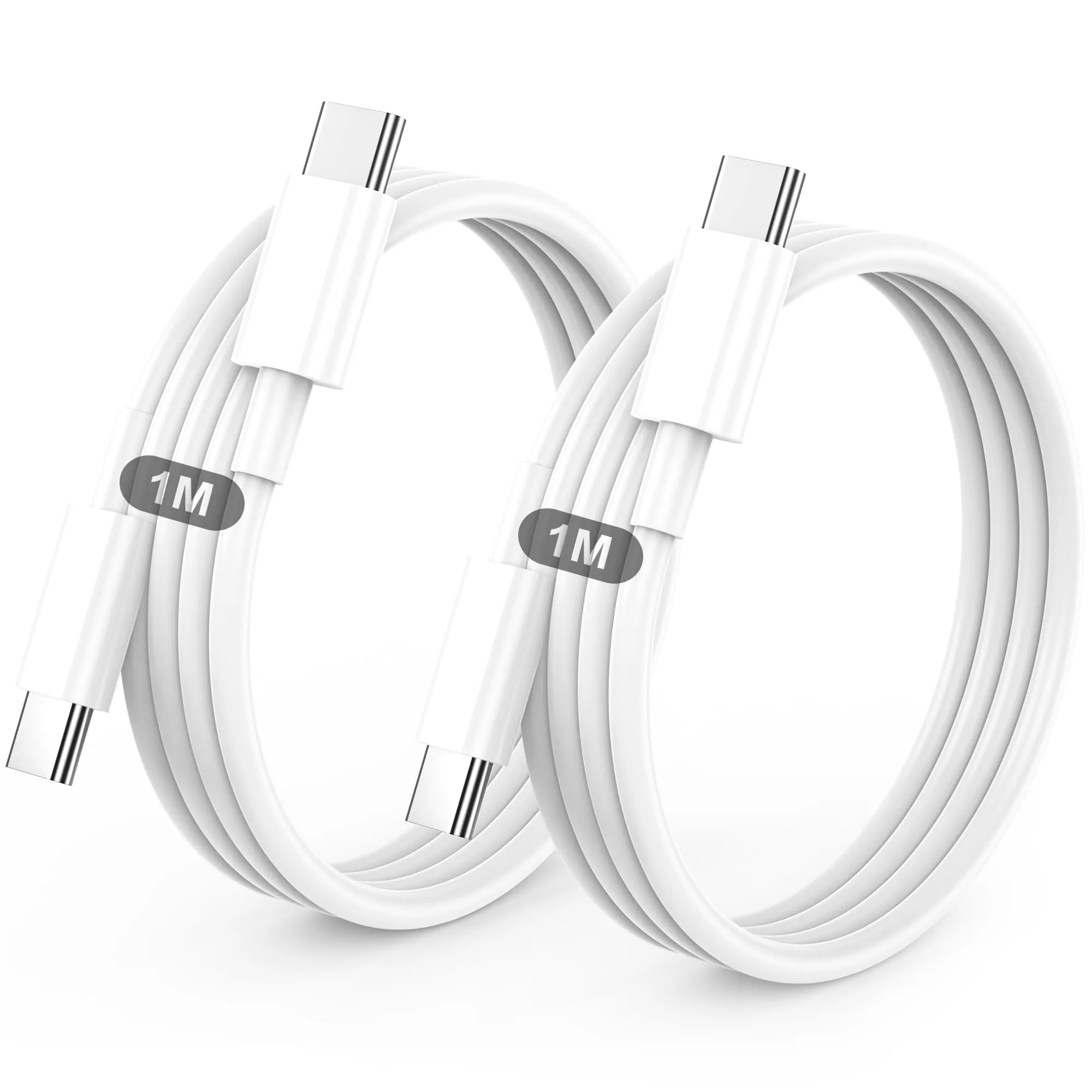 BSTOEM Cavo USB C to USB C 60W Ricarica Rapida, 1M+1M (2 Pezzi), Bianco - immagine 1