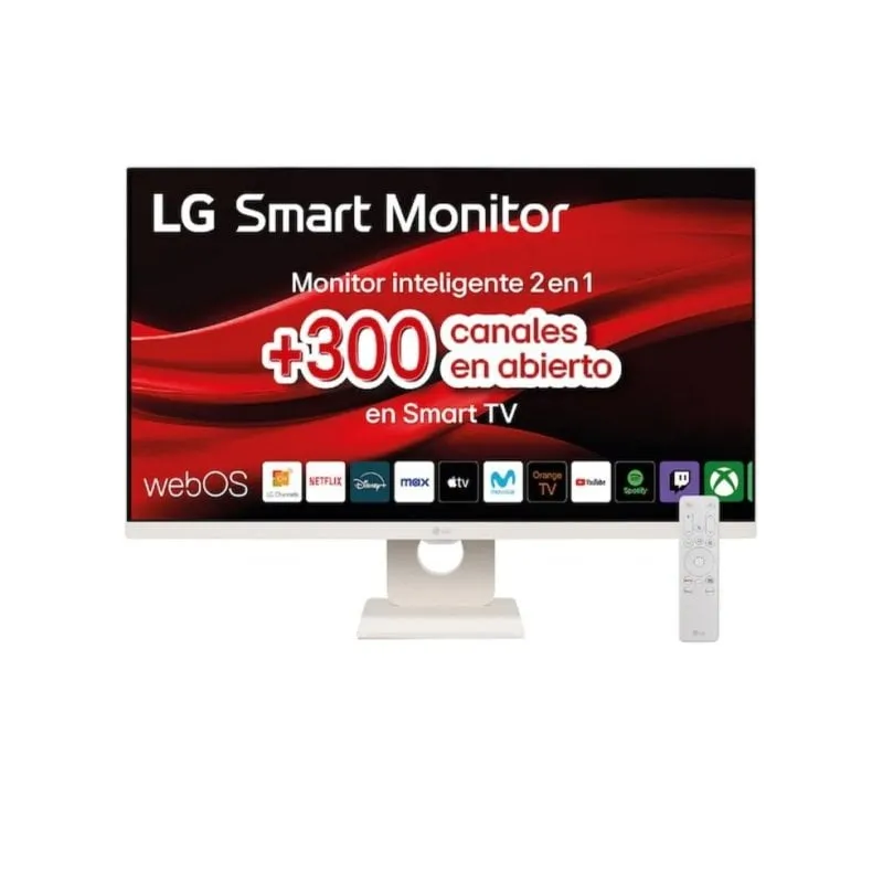 LG 27U511SA Smart Monitor 27" Full HD IPS HDR webOS Wi-Fi Bluetooth AirPlay Screen Share 10W Stereo Speakers 100Hz Bianco - immagine 1