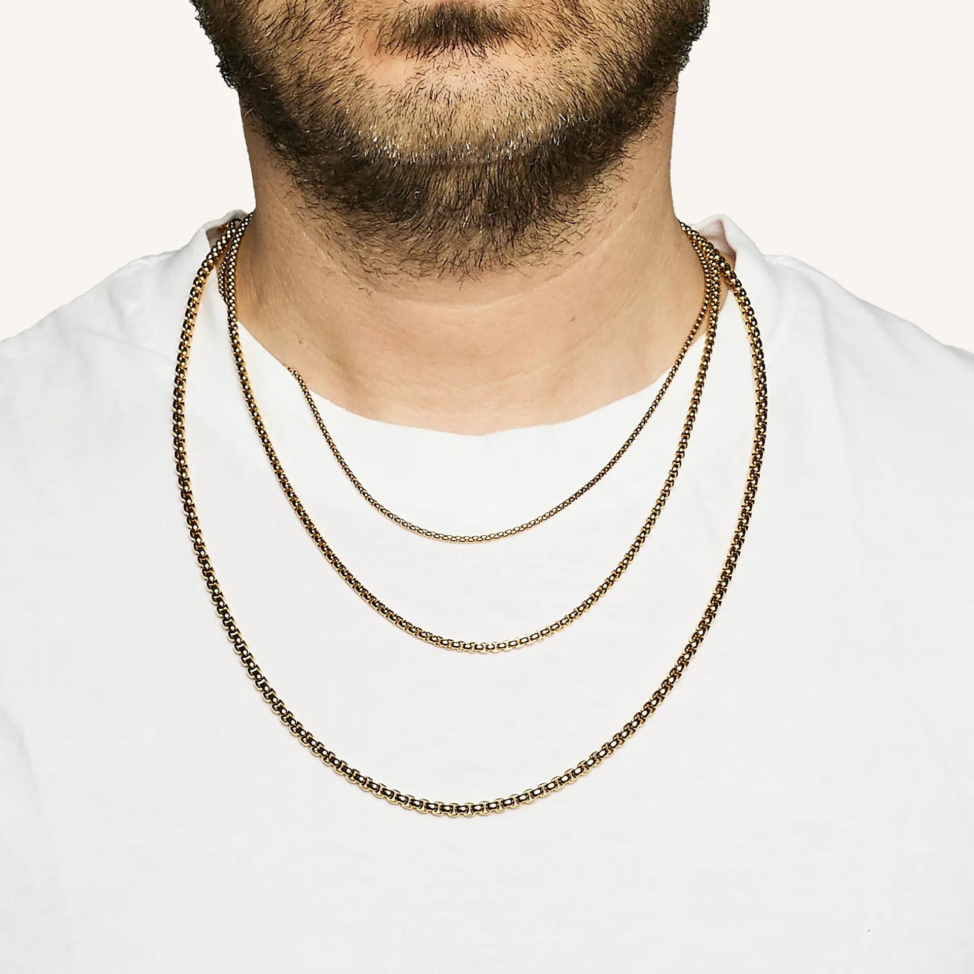 Louis Ciocchetti dal 1887 Collana Uomo in Acciaio Inox, 4mm, Oro, 60cm - immagine 2