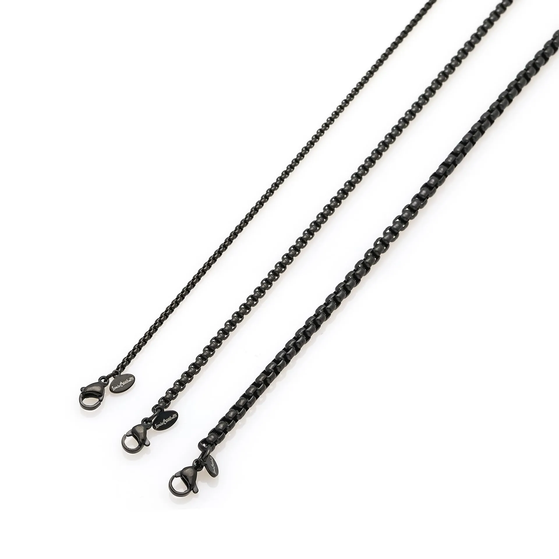 Louis Ciocchetti dal 1887 Catenina Uomo Acciaio Inox, 2mm, 45cm, Nero - immagine 2