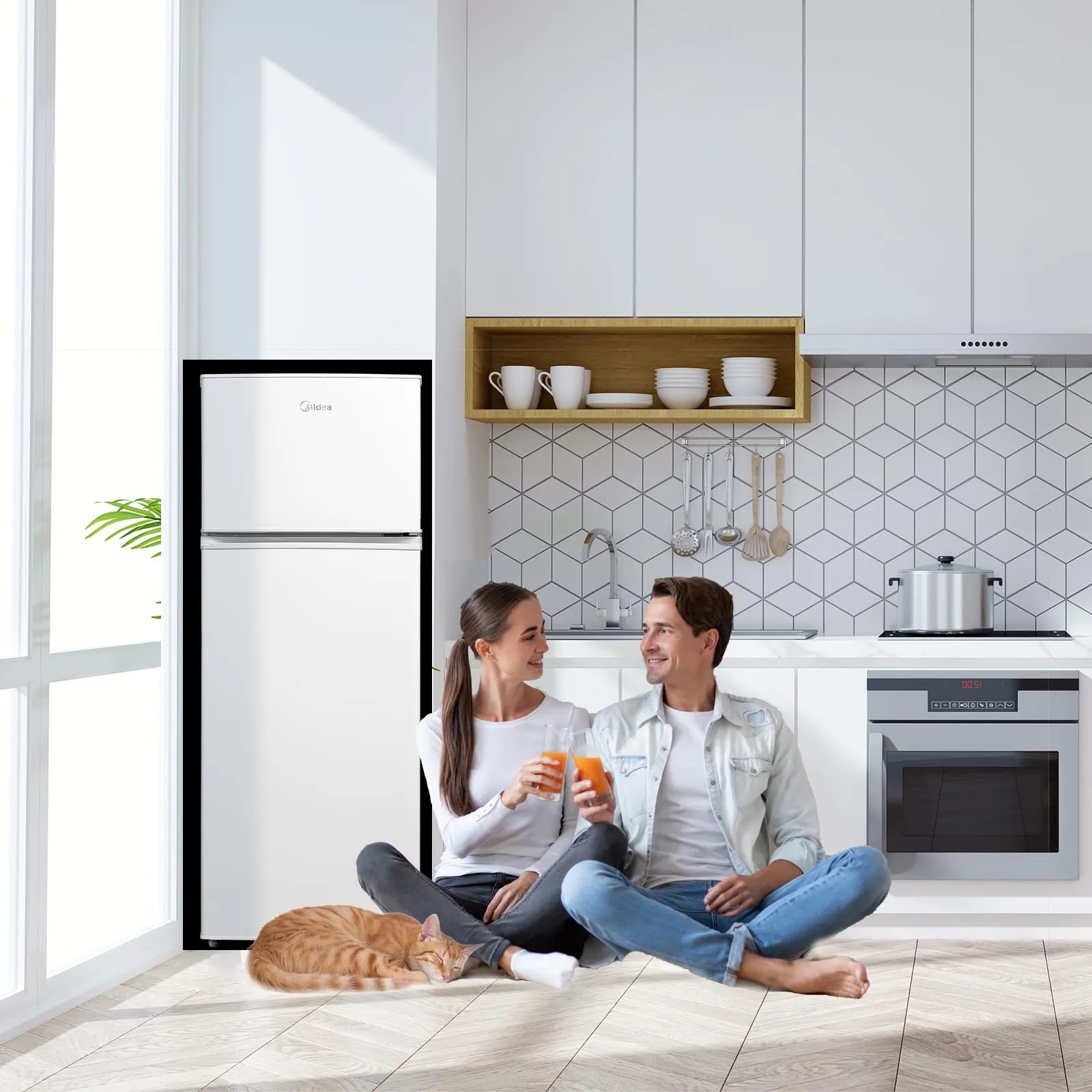 Midea Frigo Doppia Porta 204L Compressore Inverter MERT210FGE01 - immagine 8