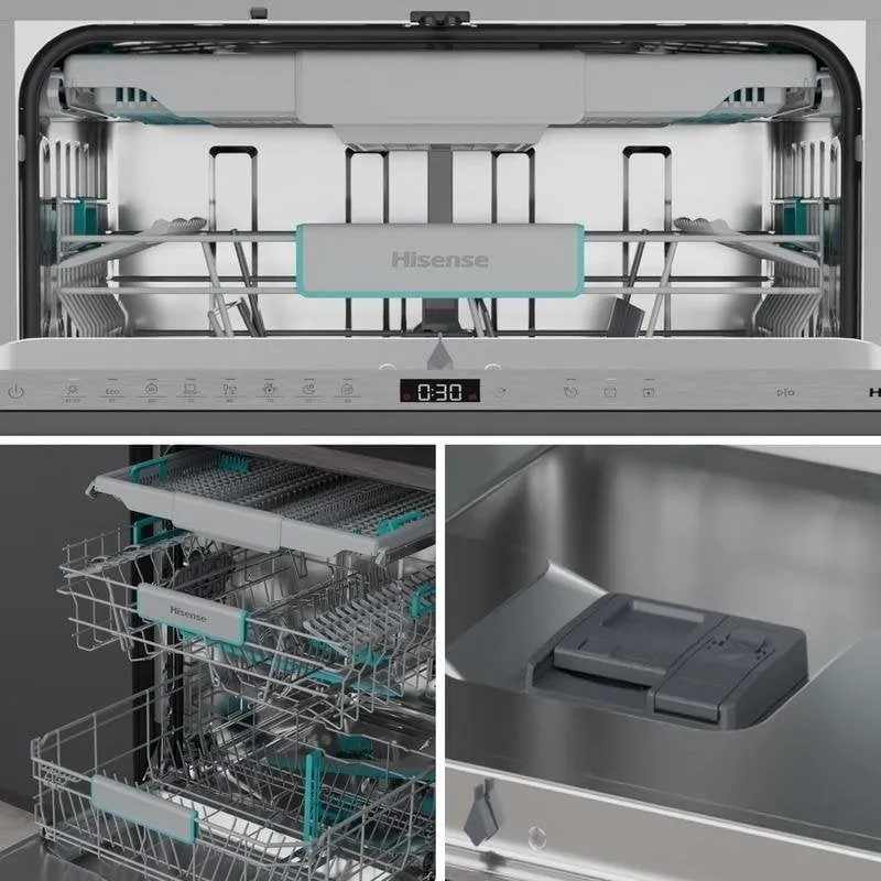 Hisense HV16A Lavastoviglie da Incasso, 16 Coperti, Classe A, Stainless Steel - immagine 1