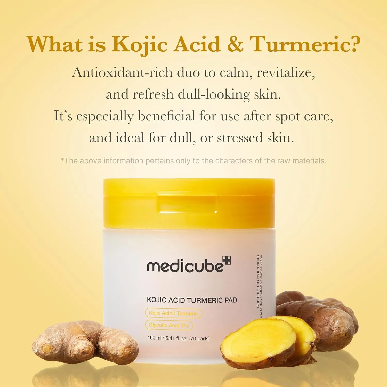 medicube Kojic Acid Turmeric Clarifying Toner Pads, 70 Pads - immagine 3